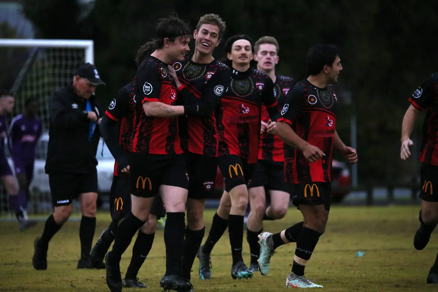 THAT WINNING FEELING: The Devils were all smiles after their 4-2 win over Melrose FC on Sunday. PHOTO: Kat De Naps Photography