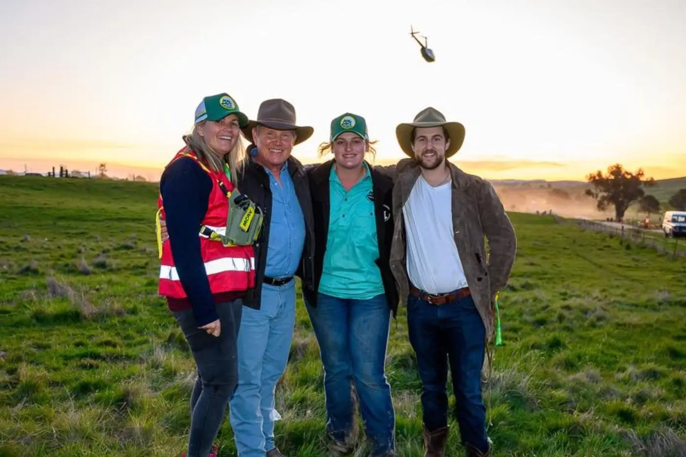 EMBRACING NATURE: (From left) MCAV get together co\\u2013ordinator Cass McCormack with Man From Snowy River lead Tom Burlinson, Cobie McCormack and Guy Burlinson. Id:31775