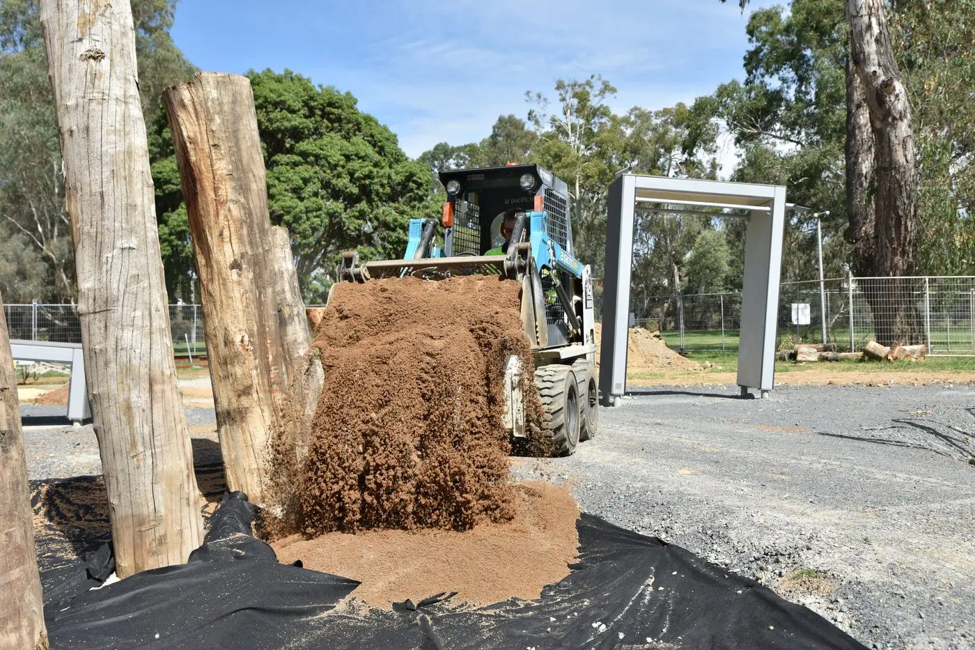 TAKING SHAPE: Work continues on the Apex Park parkour project.  PHOTO: Kurtis Hickling Id:22517