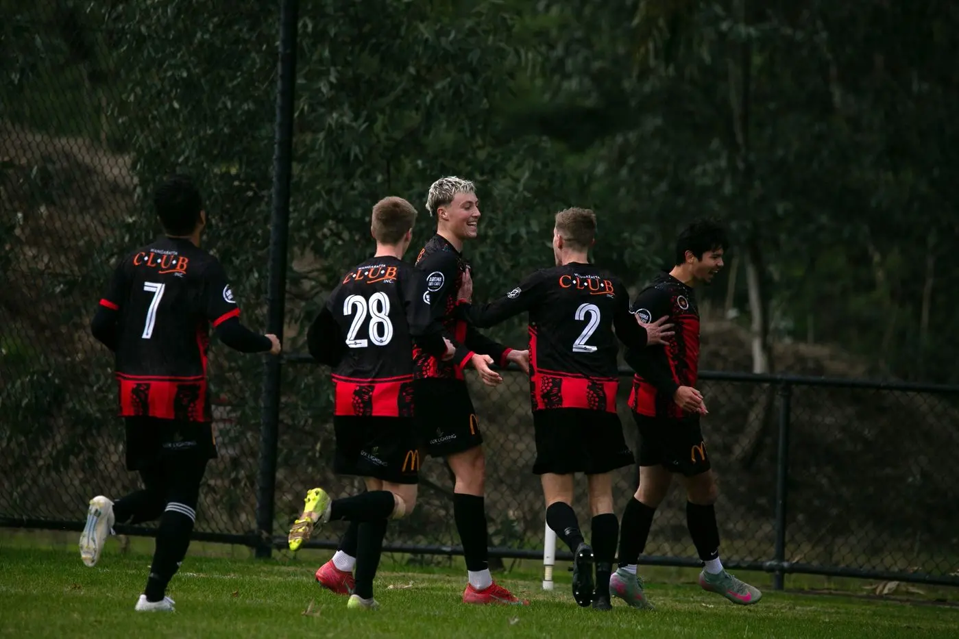 GOLDEN BOOT: Jack Whiley (centre) will be one to watch in the reserve men\\'s fixture after he scored a hat-trick last weekend. PHOTO: Kat De Naps Photography