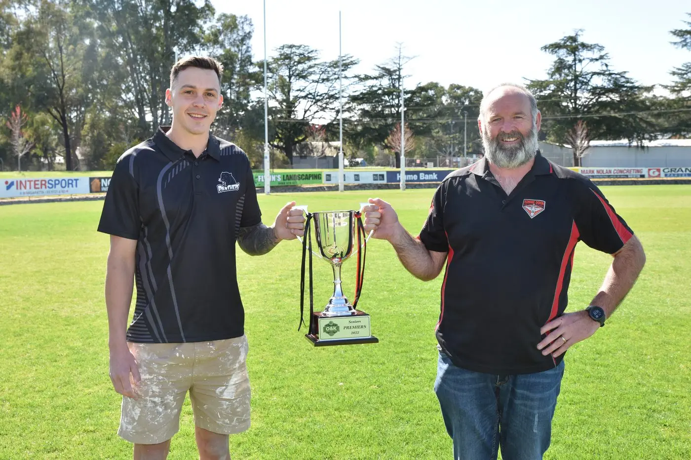THE BIGGEST GAME OF ALL: Either Benalla\\'s Nic Spencer (left) or Bonnie Doon\\'s Ken Murray will lift the cup as a premiership coach tomorrow. PHOTO: Kurt Hickling Id:30875
