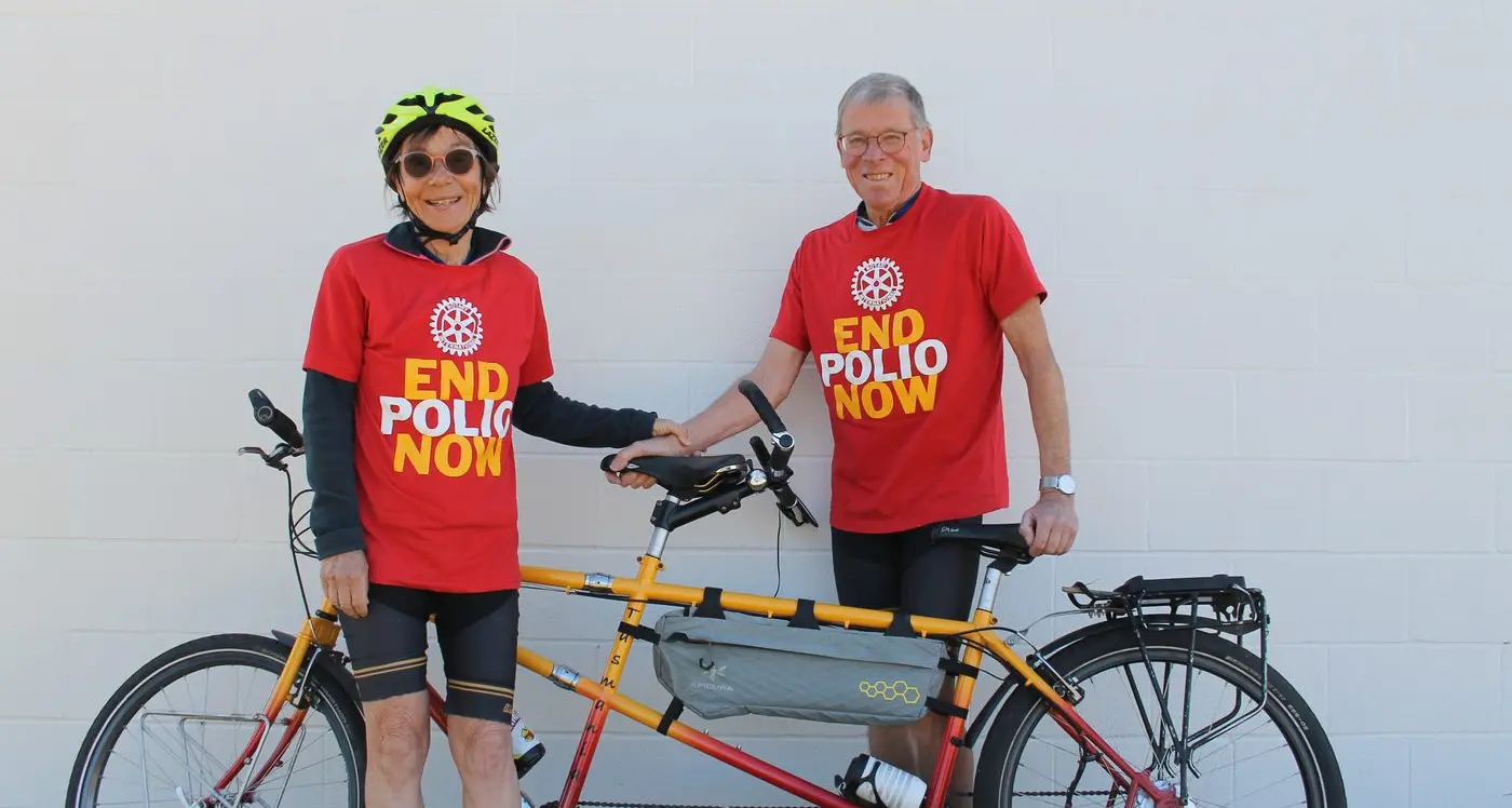 Bicycle built for two's epic polio mission