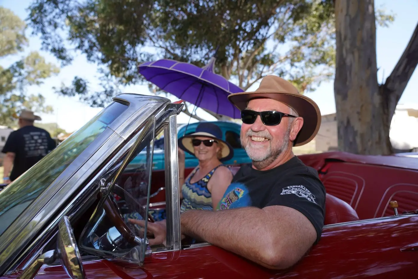 CRUISING: Mark and Petronella Sampson enjoyed the weekend, pictured here at the show \\'n\\' shine. PHOTO: Nick Richards