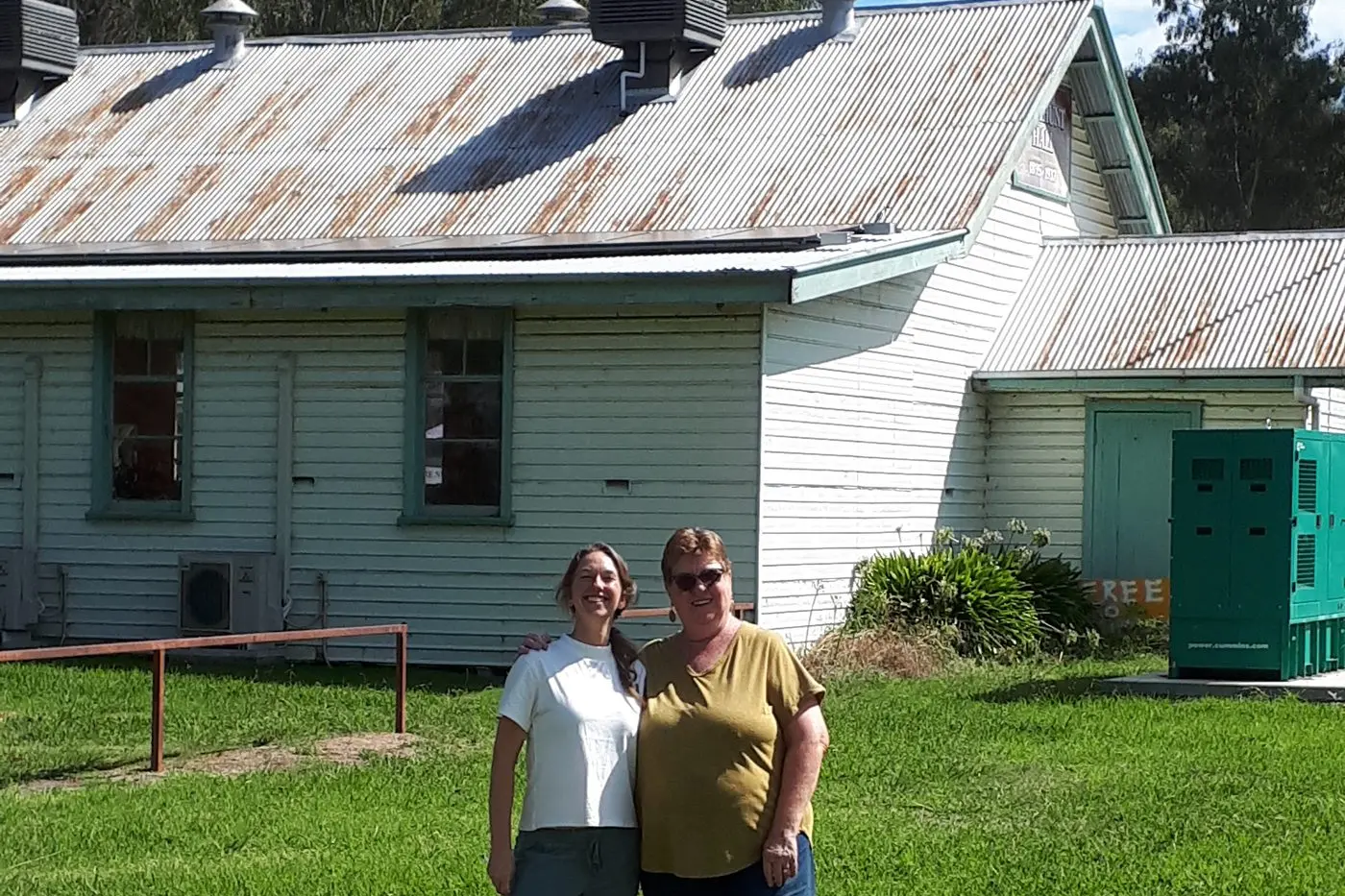 MAJOR IMPROVEMENT: Sustainable King Valley\\'s Amy Northwood and Cheshunt Hall committee president Lyn Lewis say the installation of solar panels has had a massive impact on running costs which benefits all. PHOTOS: Anita McPherson Id:23233