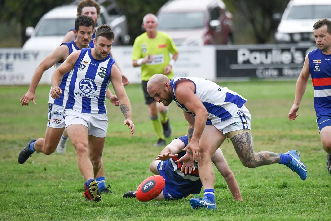 IN THE HUNT: Sam Evans (right) and Connor Shanley will be instrumental in the Roos\\' clash with Goorambat this weekend. PHOTO: Kurt Hickling