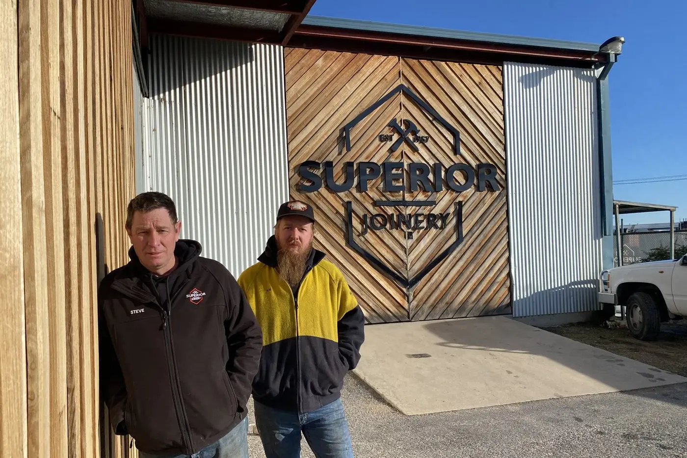 CLOSING THE DOORS: Partners Steven LePoidevin and Kai Duursma are devastated to be closing the doors of Superior Joinery after 68 years. PHOTOS: Jordan Duursma