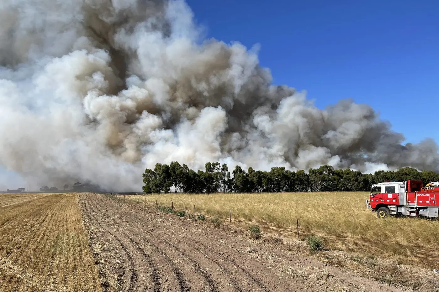 MAJOR BLAZE: Around 300 acres of grassland was burnt in a major fire at Illabarook, near Ballarat, last week. PHOTO: Tracy Worsley Id:36215