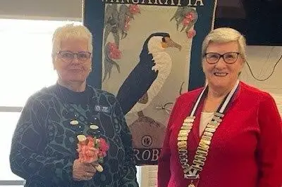 NEW MEMBERS: Maureen Delaney was one of the three ladies recently inducted into the Wangaratta Ladies Probus by president Christine Spriggs.