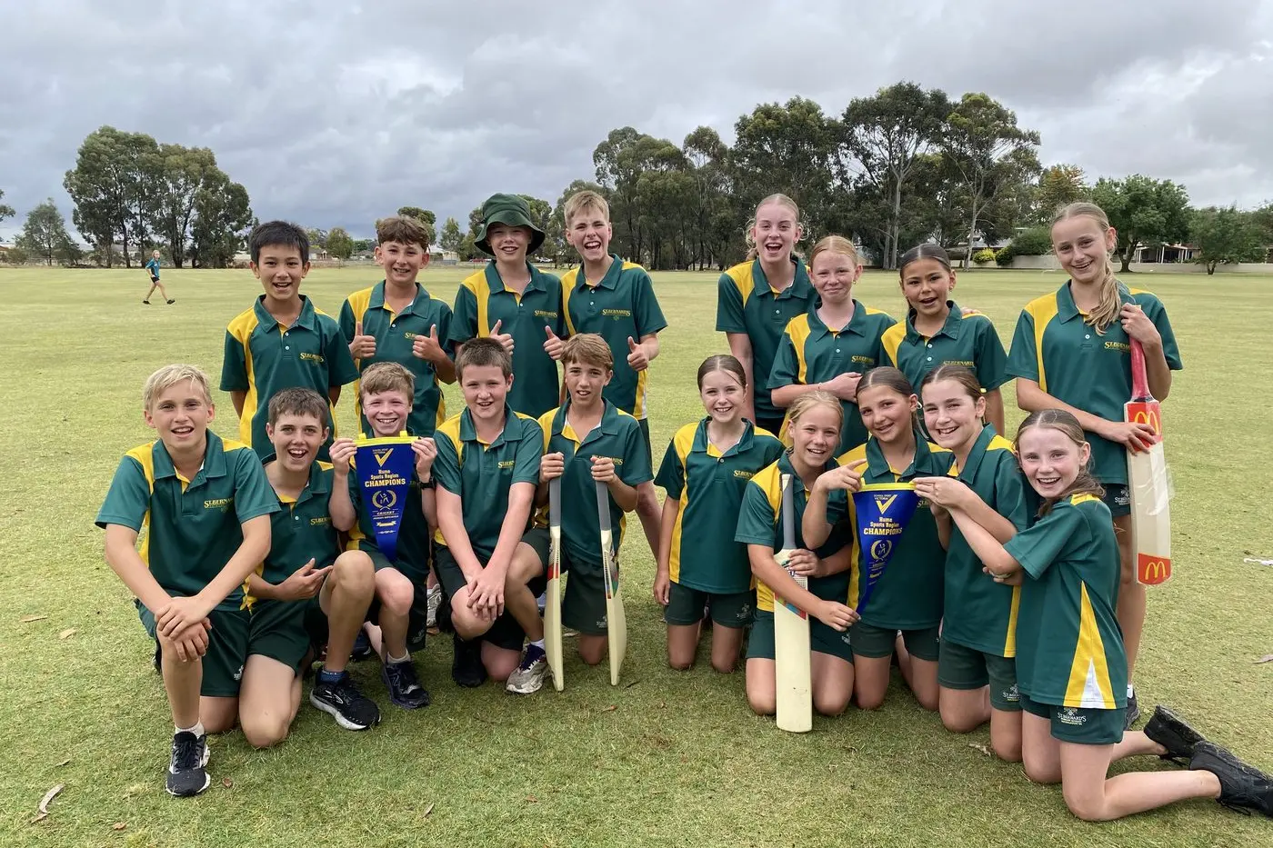 REGIONAL CHAMPIONS: St Bernard\\'s winnings boys\\' team (back from left) Kazu Anderson, Jax Oats, Archie Johnson, Harry Gumley, (front from left) Jake Gray, Harry Edwards, Ryan Allen, Flynn McCoy, Harvey Togolo-Hill, and girls\\' team (back from left) Darcie Cowton, Milla McNamara, Sylvia Saunders, Rosie Edwards, (front from left) Ava Elkington, Olivia Gamze, Ames Rea, Layla Hill and Maya Symons.