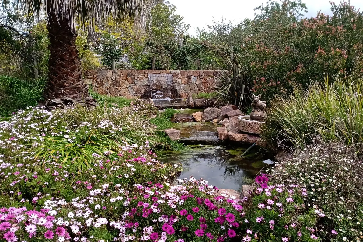 WATER FEATURE: The array of floral plantings at the Sable Park garden are truly majestic.