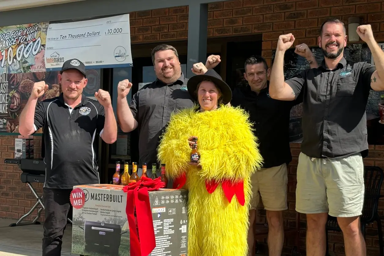 HOT CHALLENGE: Paul Niklaus, Dameon Holmes, Jackie Neate, Dean Milligan and Brent Ibrom invite the community to watch the hot wing challenge this weekend. 