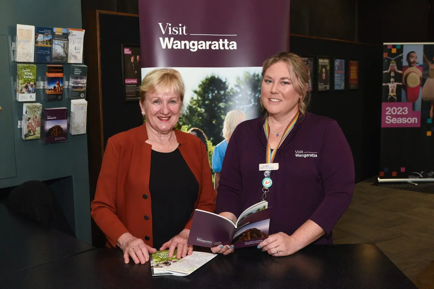 NEW KIOSK: Councillor Irene Grant and Laura Nelson showing off the new visitor centre located in the WPACC. PHOTO: Kurt Hickling Id:39960