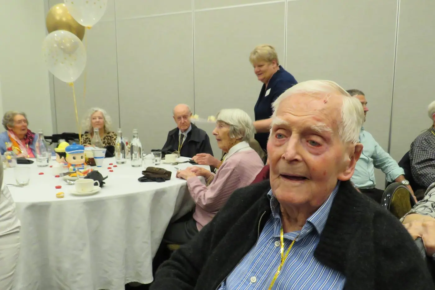 Brian Kensington, who turned 100 in August, was among the centenarians celebrated at Thursday\\'s high tea.\\n