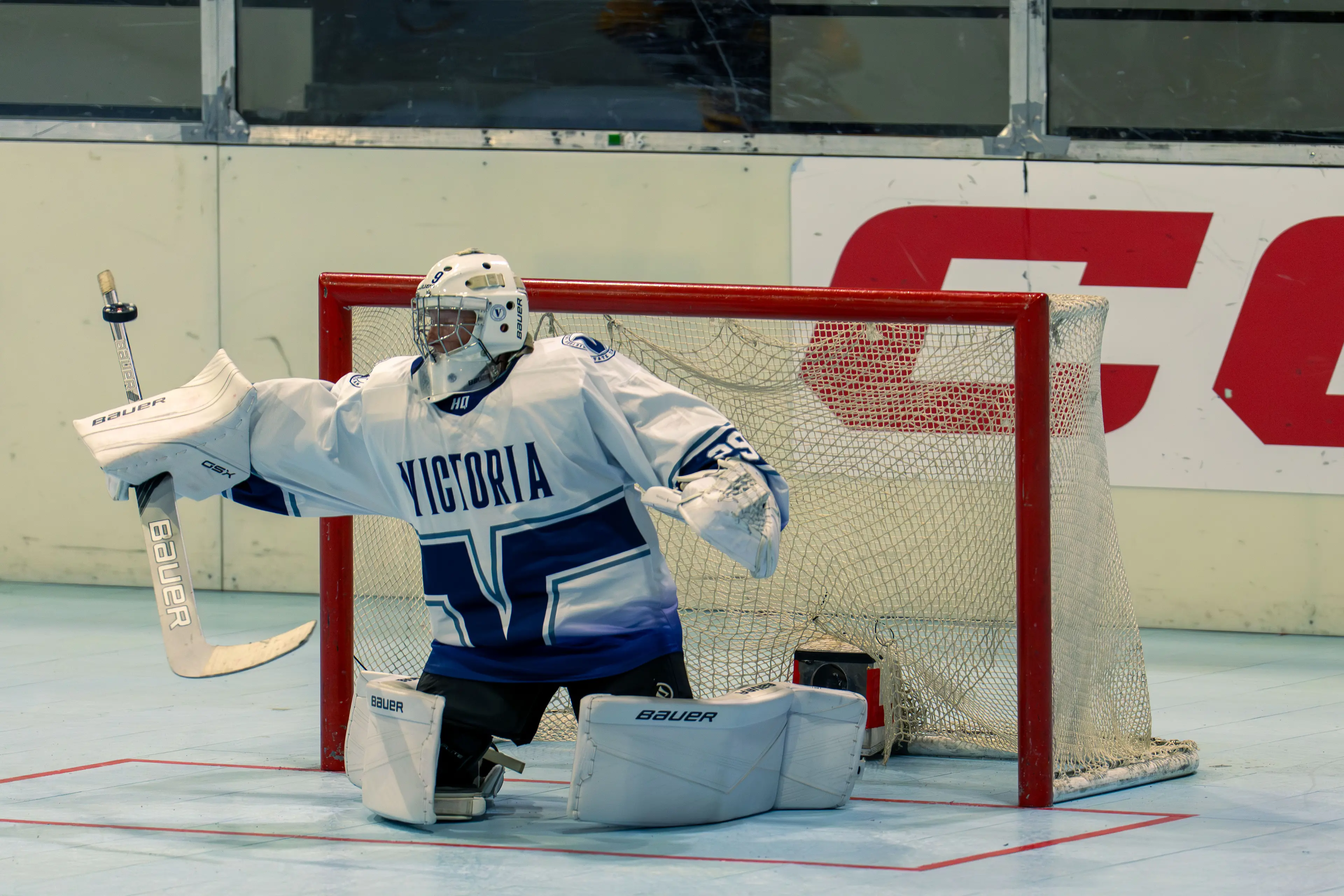 <p>NO WAY THROUGH: Flynn Ackland in action for Victoria\\'s 17 and under side at the Inline Hockey Australia National Championships in Tasmania. PHOTO: Nathan Ackland</p>\\n