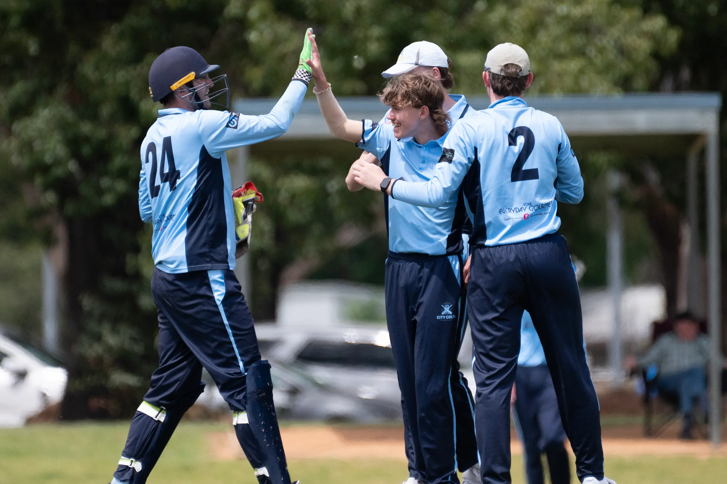 <p>FIRST OF MANY: The City Colts were all smiles after securing their first win of the season over Benalla Bushrangers. PHOTO: Melissa Beattie</p>\\n