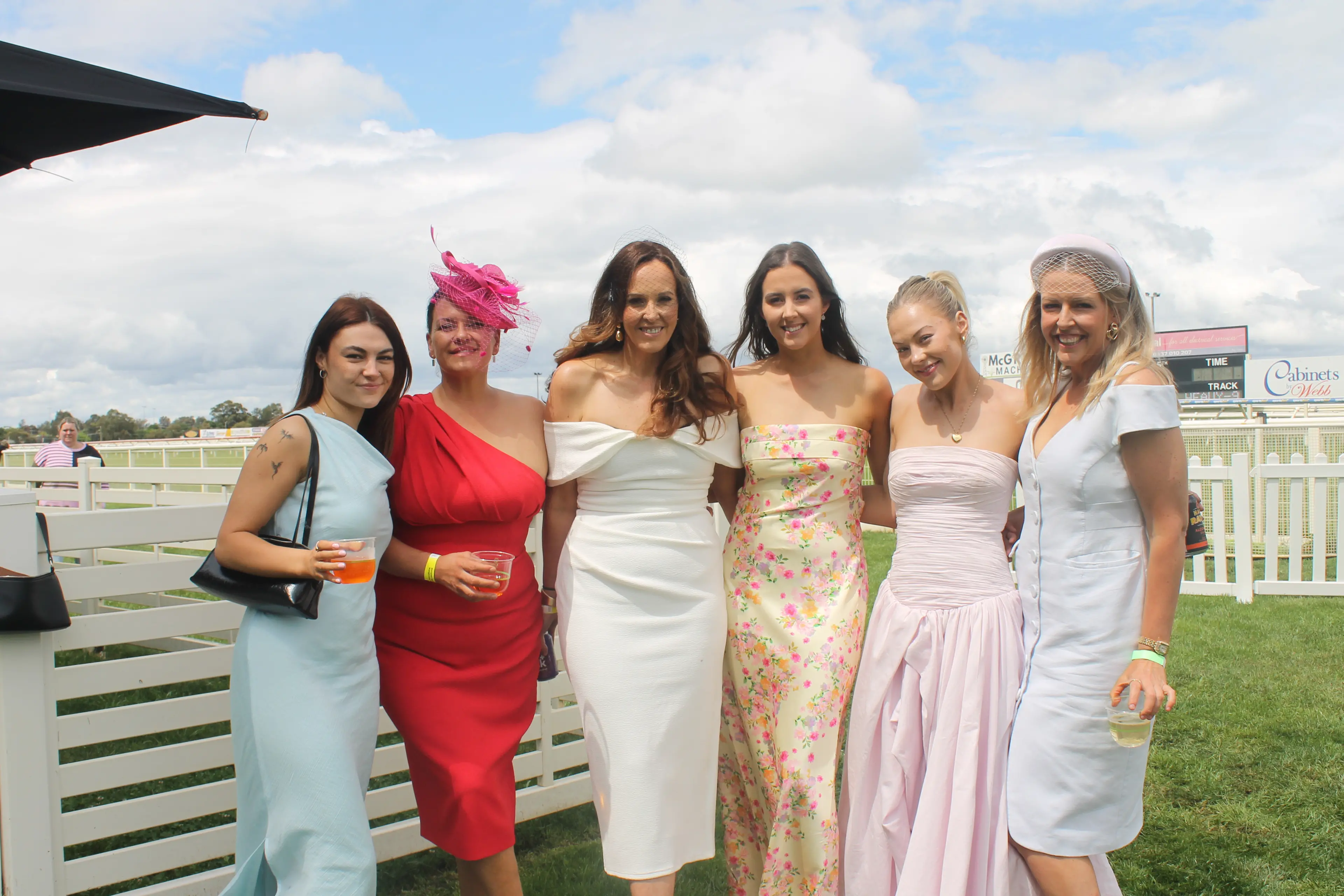 <p>SPECTATING IN STYLE: Jaala Ven De Duim, Janelle Buckley, Stacey Thayer, Sophie Archer, Bailey Walch and Tanya McAlpin were among the 1200 strong crowd who braved the wet weather and enjoyed Melbourne Cup Day in style at the Wangaratta Turf Club. PHOTO: Jordan Duursma </p>\\n