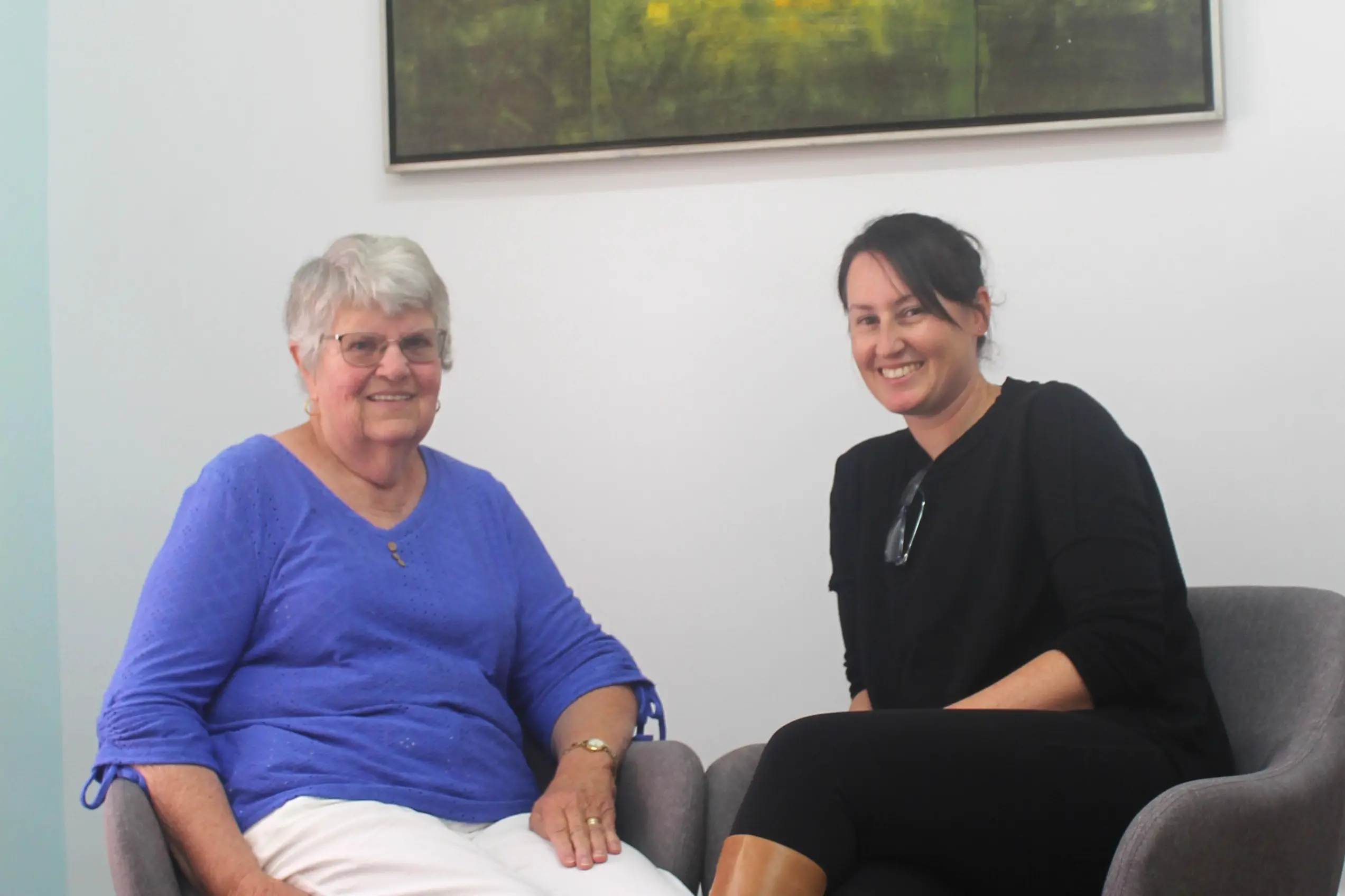 <p>LOCAL CARE: Sue Kleinert, pictured with audiologist Liz Lockett, was the first cochlear implant recipient to undergo the surgery in regional Victoria. PHOTOS: Jordan Duursma </p>\\n