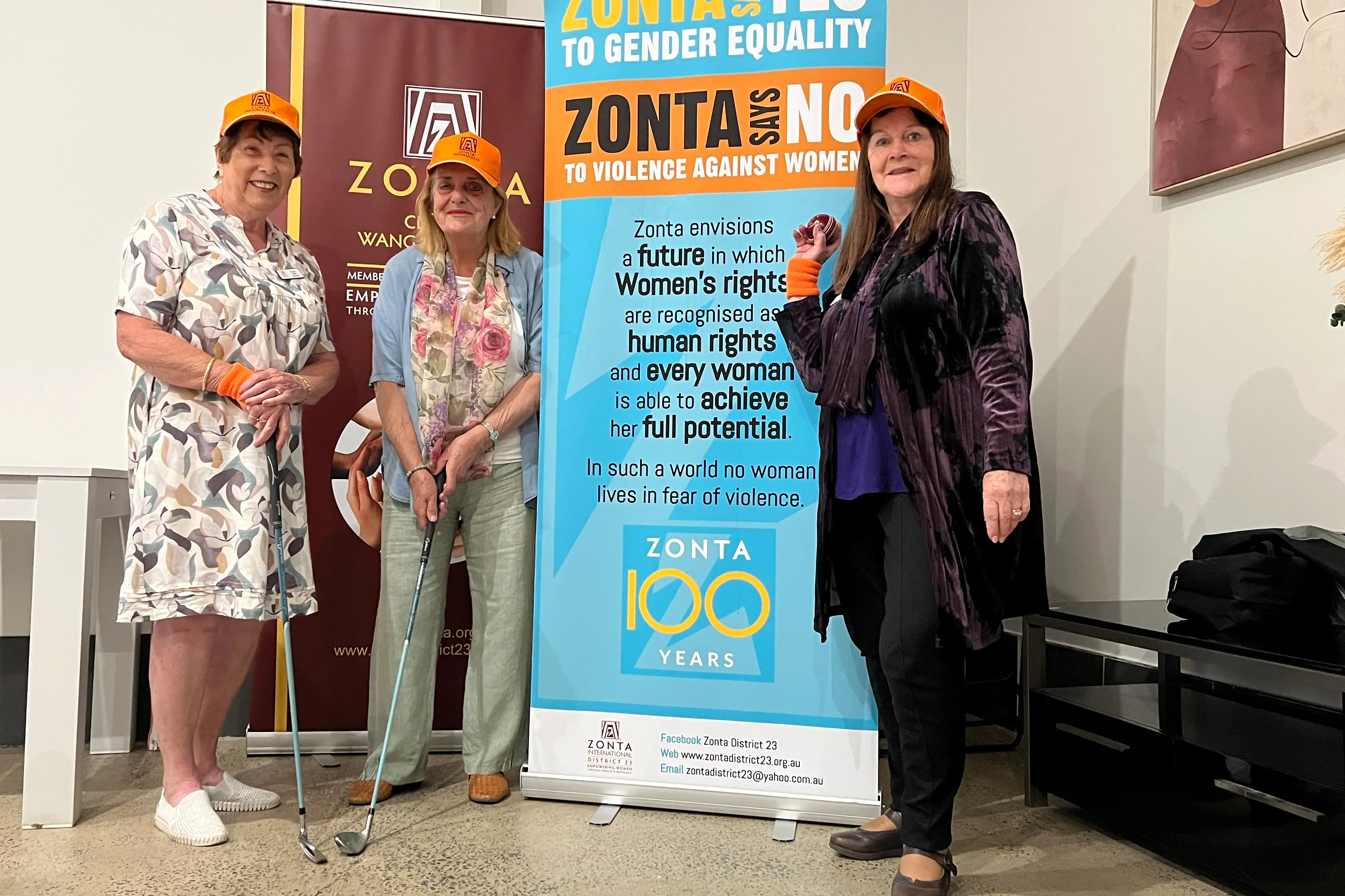 <p>GOLFING FOR GOOD: Among the Zonta members preparing for the 16 Days of Activism \\'Orange Up\\' golf day are Jubilee Golf Club\\'s lady captain Carol Myles, Zonta Wangaratta president Elizabeth Wilson, and 16 Days of Activism convenor Joanne Metzger. PHOTO: Grace Fredsberg</p>\\n