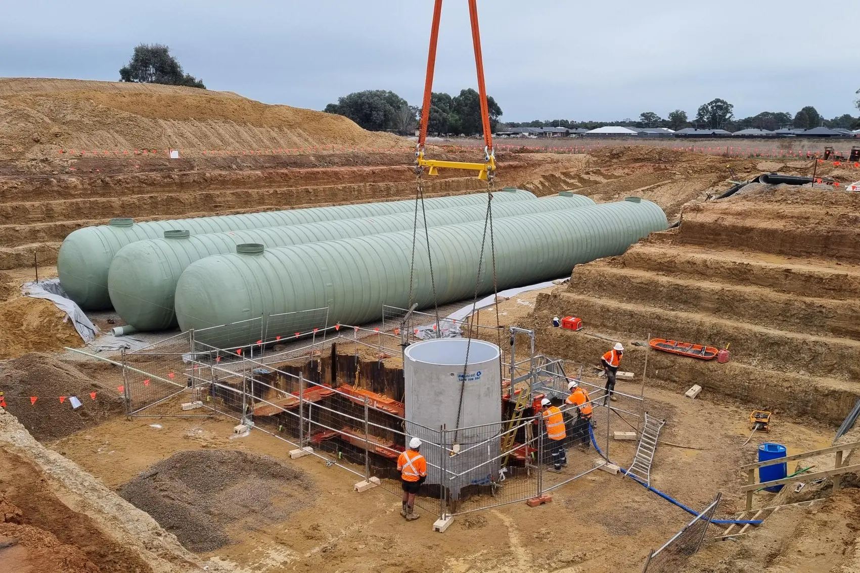 <p>$41M FIX: Wangaratta\\'s housing crisis is partly being addressed with installation of these oversized detention tanks, unique in size compared to anywhere else in Victoria.</p>\\n