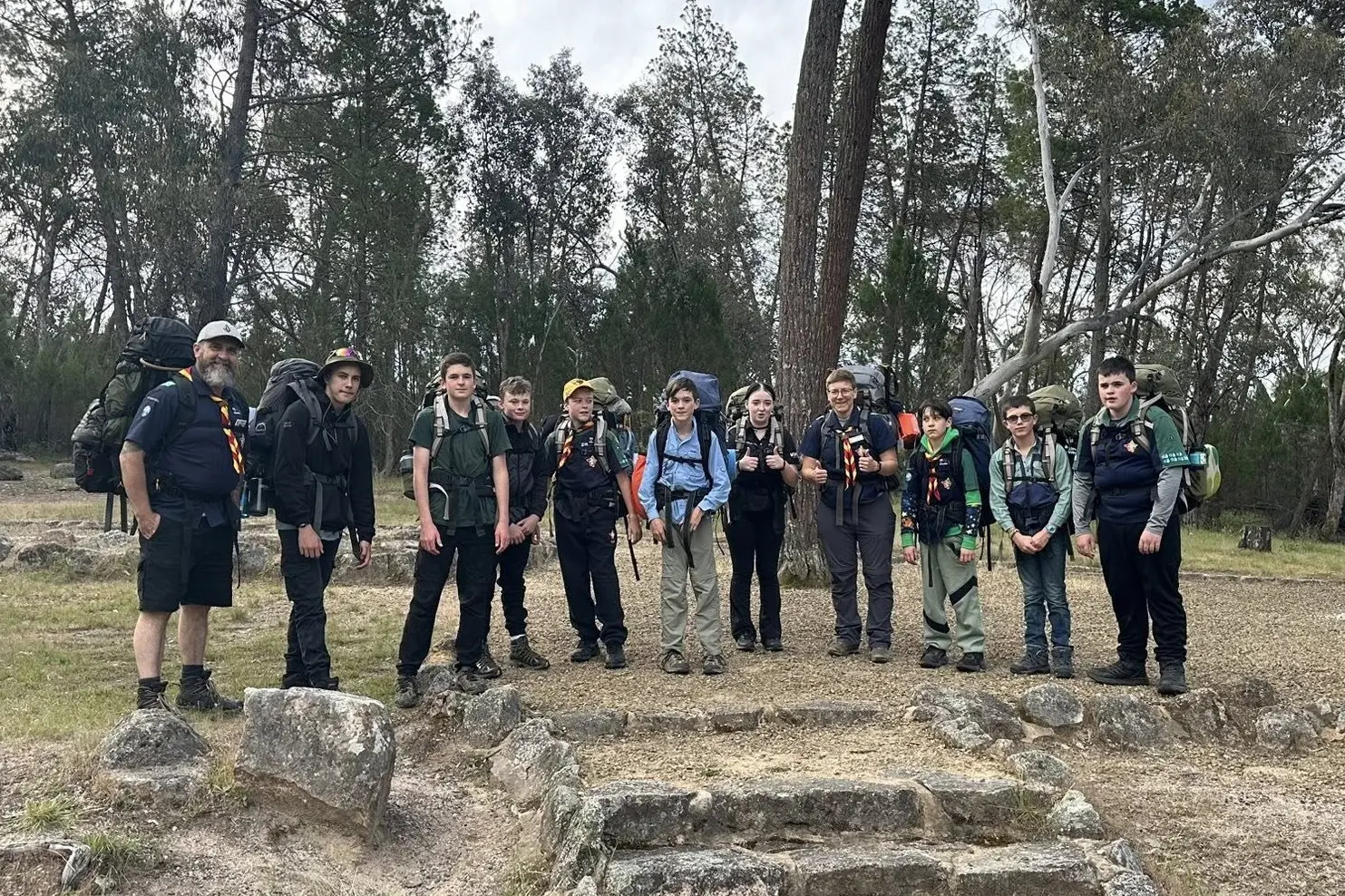 <p>READY FOR ADVENTURE: Members of the 1st Yarrunga Scout Group trekked to Woolshed Falls. </p>\\n