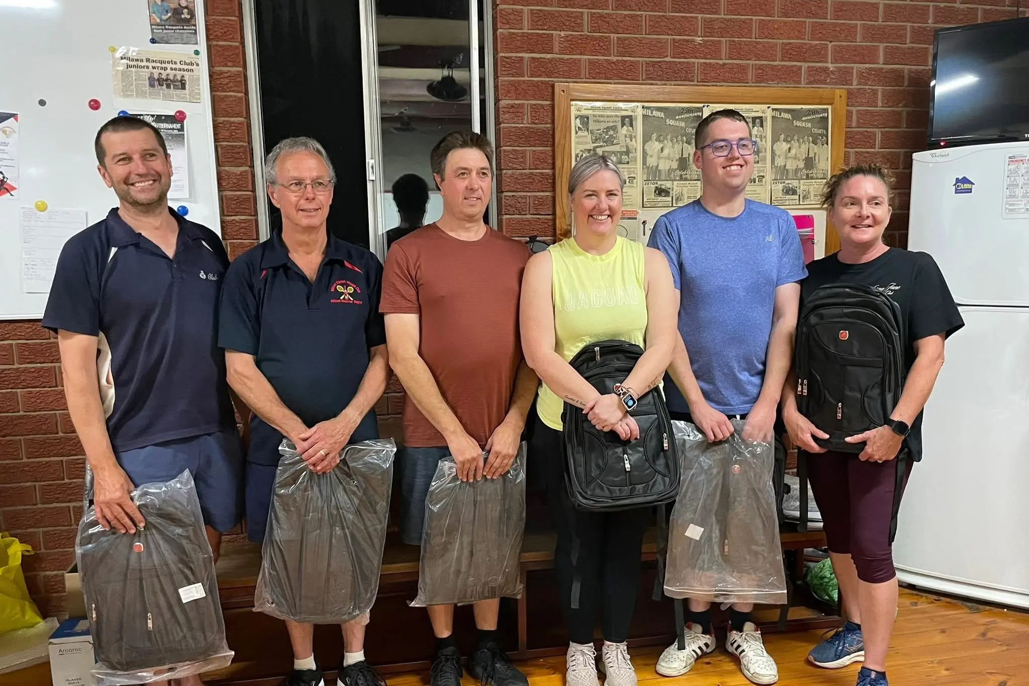 <p>WINNERS: Team NETFLIX (from left) Allister Shaw, Bernie Gottschling, Peter Shaw, Casie Lack, Ethan Piddington, and Angela Francis (absent Kazu Anderson) took out the racquetball title.</p>\\n