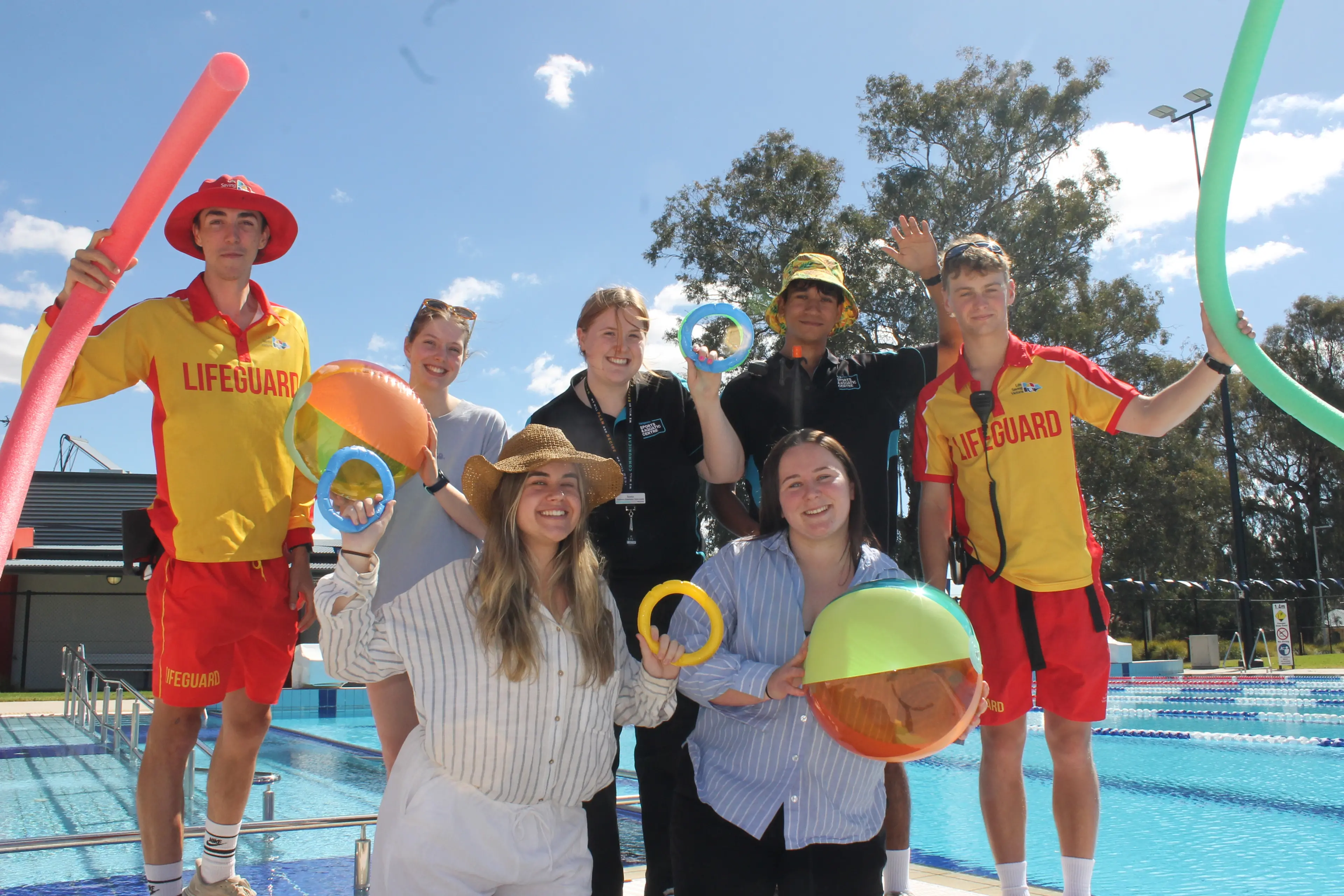 Splash about at community pool party on Saturday