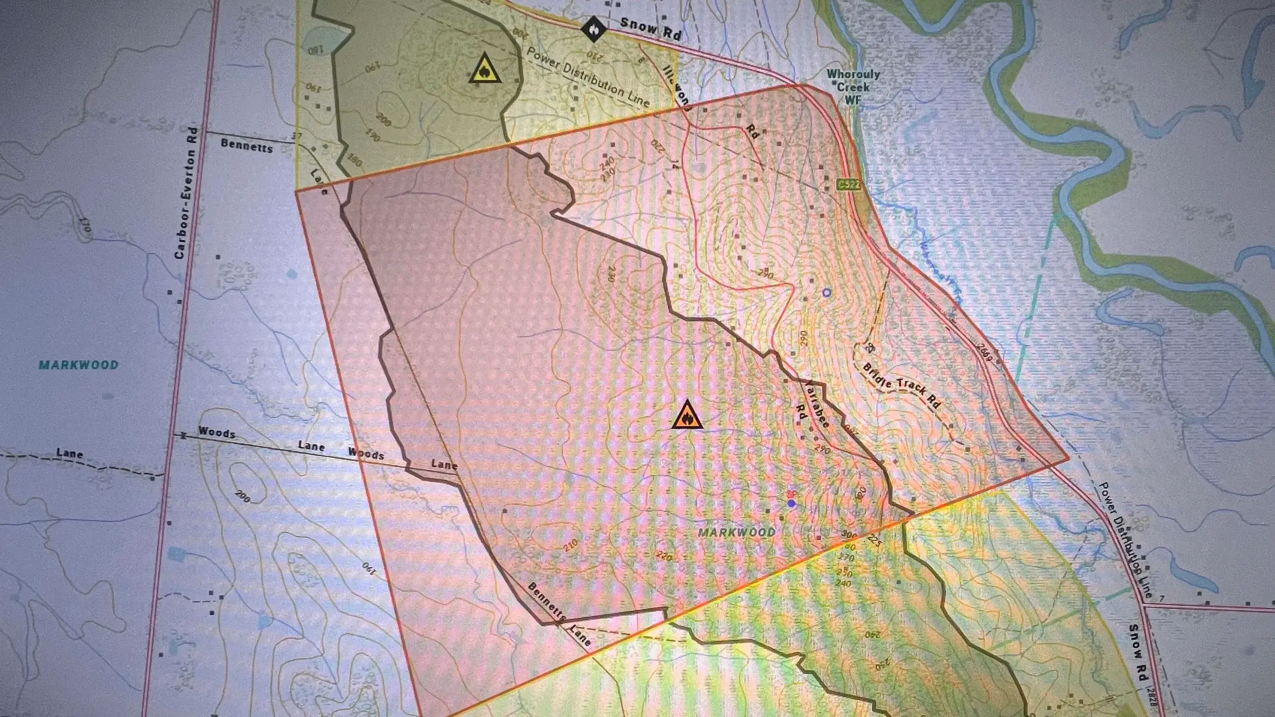 Markwood fire not yet under control