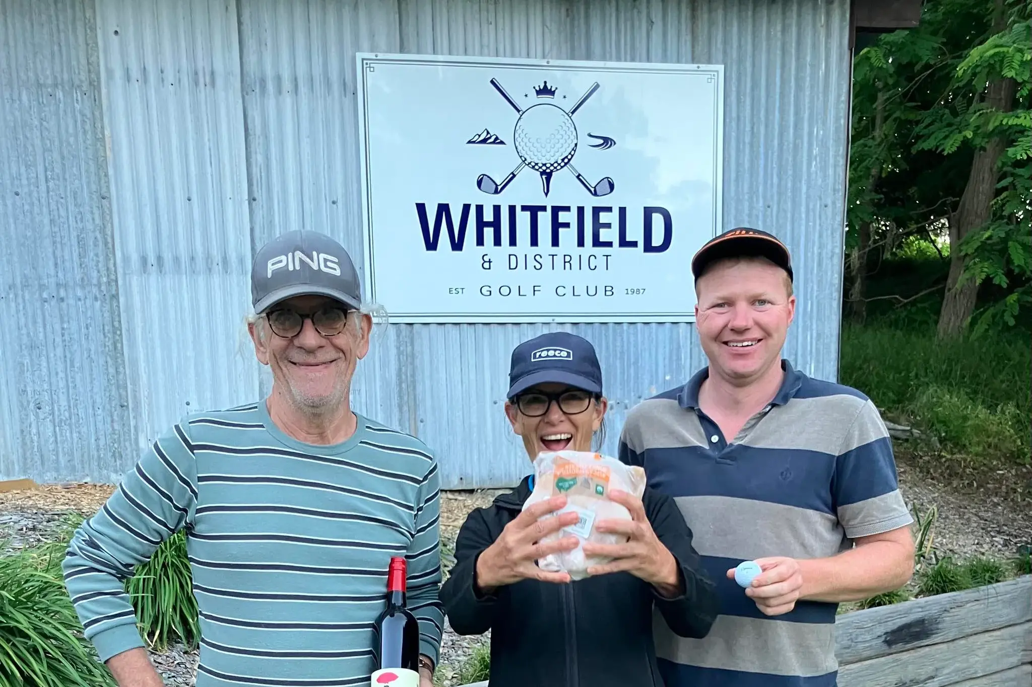 <p>WINNERS ARE GRINNERS: At the end of November, it was Robyn Hogan who won the chook, with Andy Watson (right) runner up, and Alistair Graham (left) winning nearest the pin on the fourth. </p>\\n
