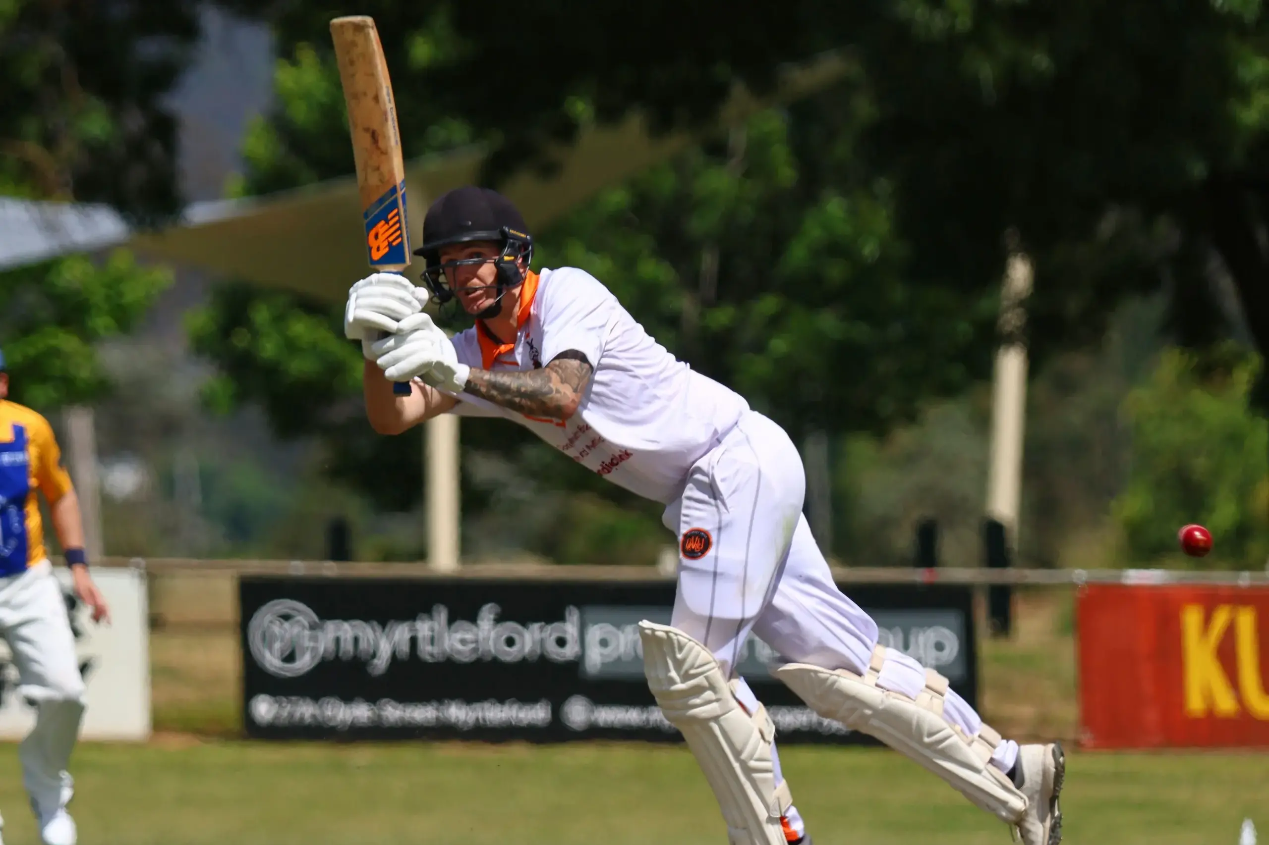 <p>FIGHT FOR SILVERWARE: Thomas Chettleburgh and the A reserve Tigers face off against Benalla Bushrangers in the T20 grand final. PHOTO: Janet Watt</p>\\n