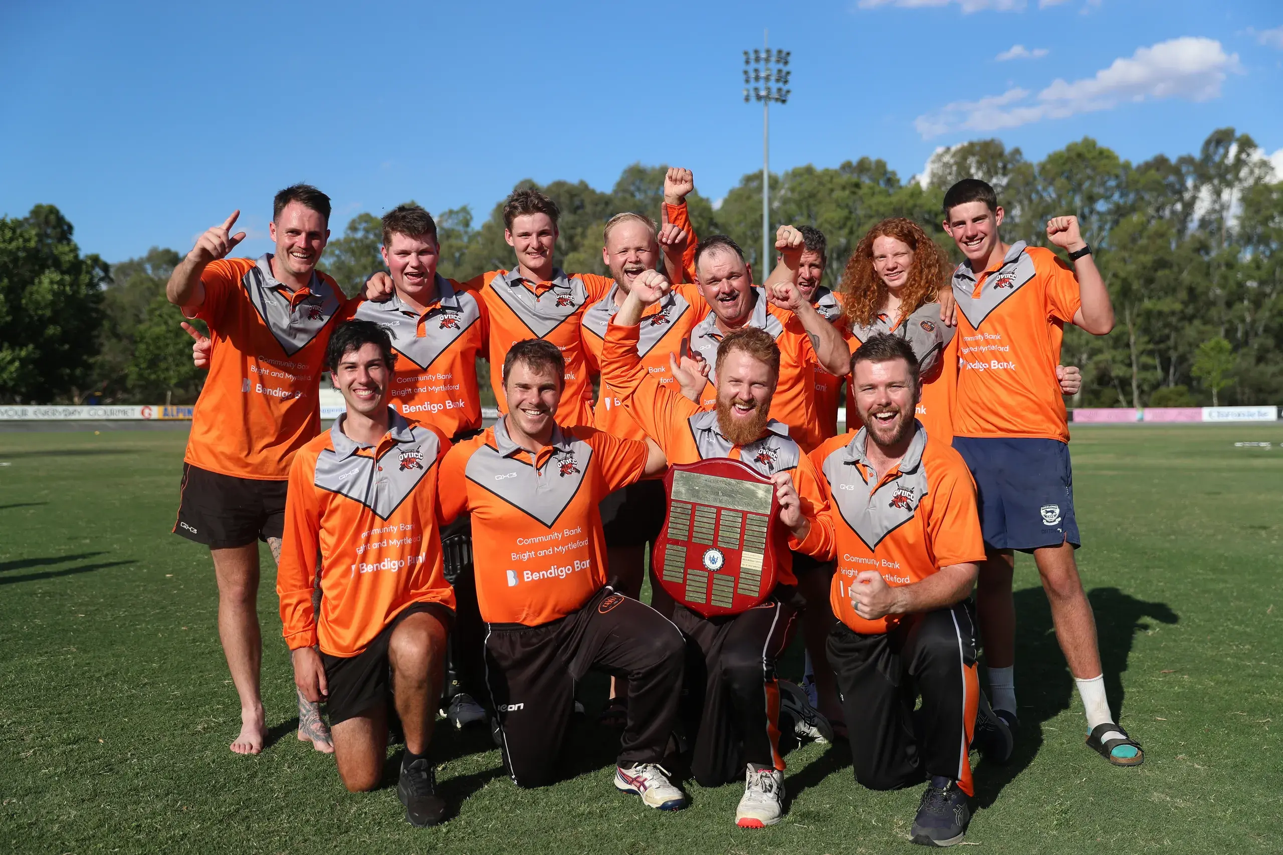 <p>CHAMPIONS: Ovens Valley United claimed the A reserve T20 shield with a nine-wicket hammering of Benalla. PHOTO: Melissa Beattie</p>\\n
