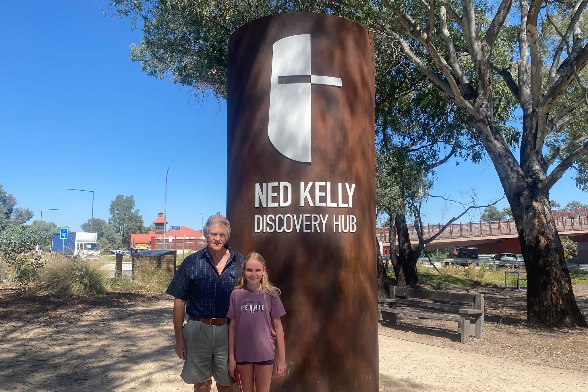 <p>LEARNING EXPERIENCE: Nikaela McInnes (9) visited the Ned Kelly Discovery Hub on Tuesday with her grandad, John Whitford, to learn more about the local history. </p>\\n
