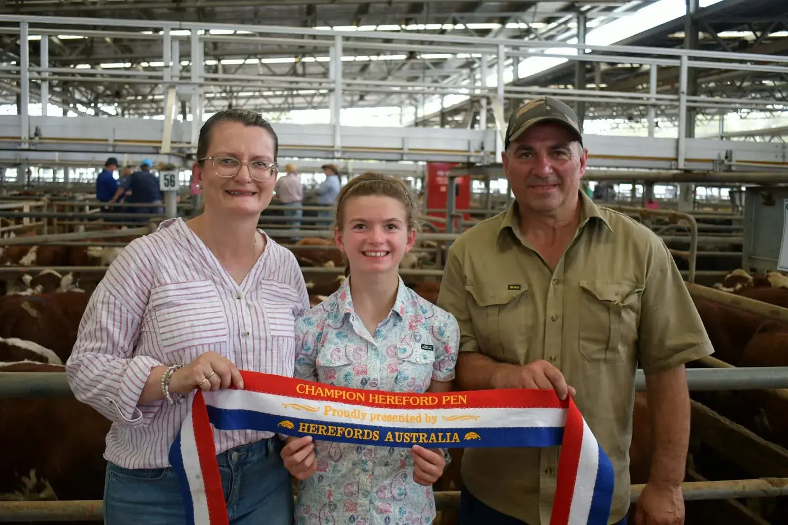 <p>TOP PEN: Tony Marchese won the best presented pen (Hereford steers). He is pictured Vincenza and Elena. </p>\\n