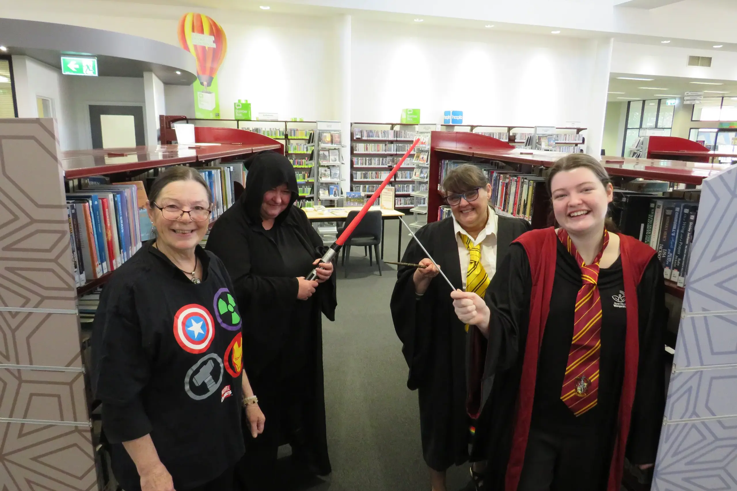 <p>POP CULTURE CELEBRATION: Wangaratta Library staff members Netty Hanley, Bonnie Woodrow, Tanya Hopper and Peyton Williams in costume for last year\\'s GeekCon during Youth Fest. PHOTO: Simone Kerwin</p>\\n