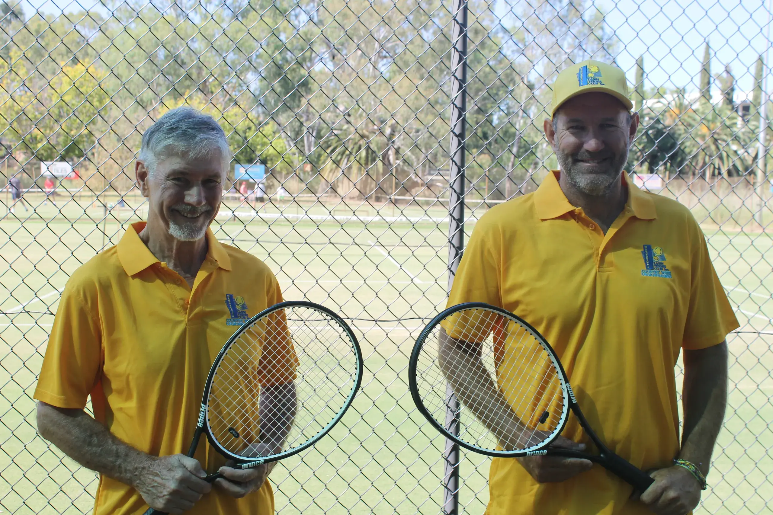 <p>COUNTRY WEEK BOUND: Wangaratta Legionnaires members Frank Harris (left) and Shane Flynn are pumped up to take on the best at Country Week next week - and have fun off the courts as well. PHOTO: Nathan de Vries</p>\\n
