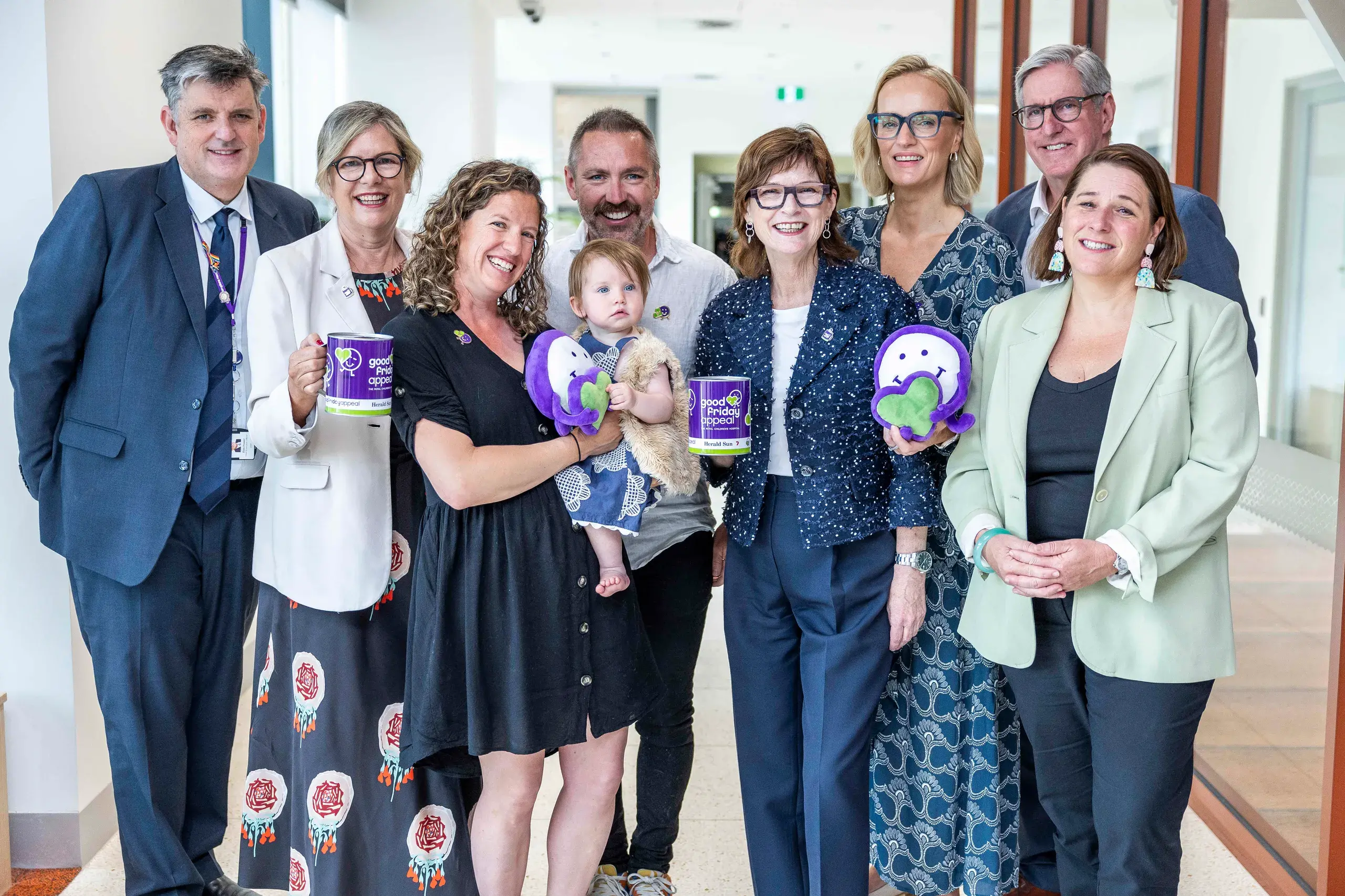 <p>Good Friday Appeal launch in Ballarat Hospital with Grampians Health Ballarat and Royal Children\\'s Hospital. (L-R) Grampians Health CEO, Dale Fraser, HWT Chairman Penny Fowler, Matilda Nelles, Tallulah Nelles-Cribbes, Anthony Cribbes, Minister for Health Mary-Anne Thomas, GFA Executive Director Rebecca Cowan, RCH CEO Dr Peter Steer and Wendouree MP Juliana Marie Addison. PHOTO: Jake Nowakowski</p>\\n