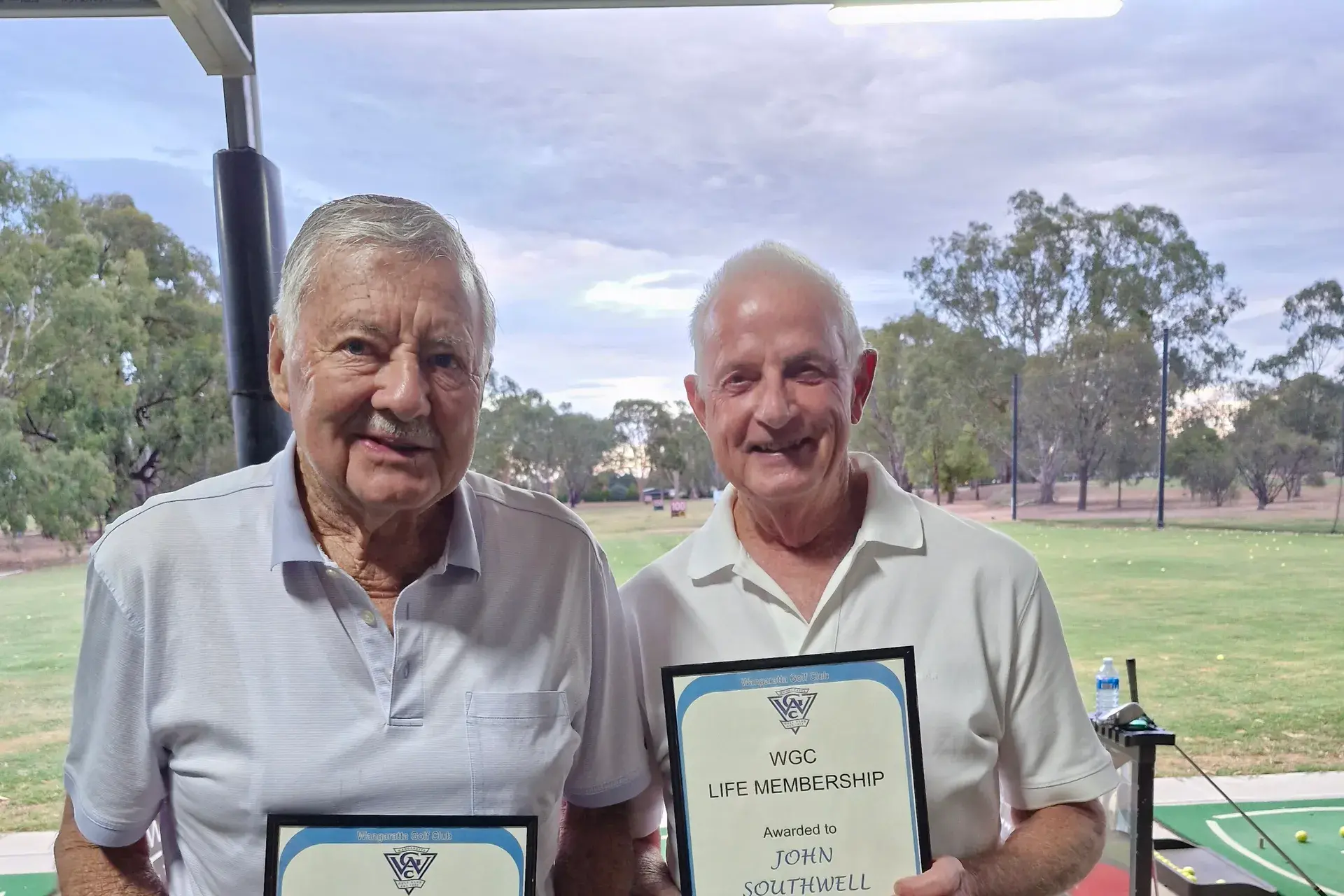 <p>RECOGNITION: Geoff Webster left) and John Southwell were acknowledged for their many years of service to the Wangaratta Golf Club with Life Memberships.</p>\\n