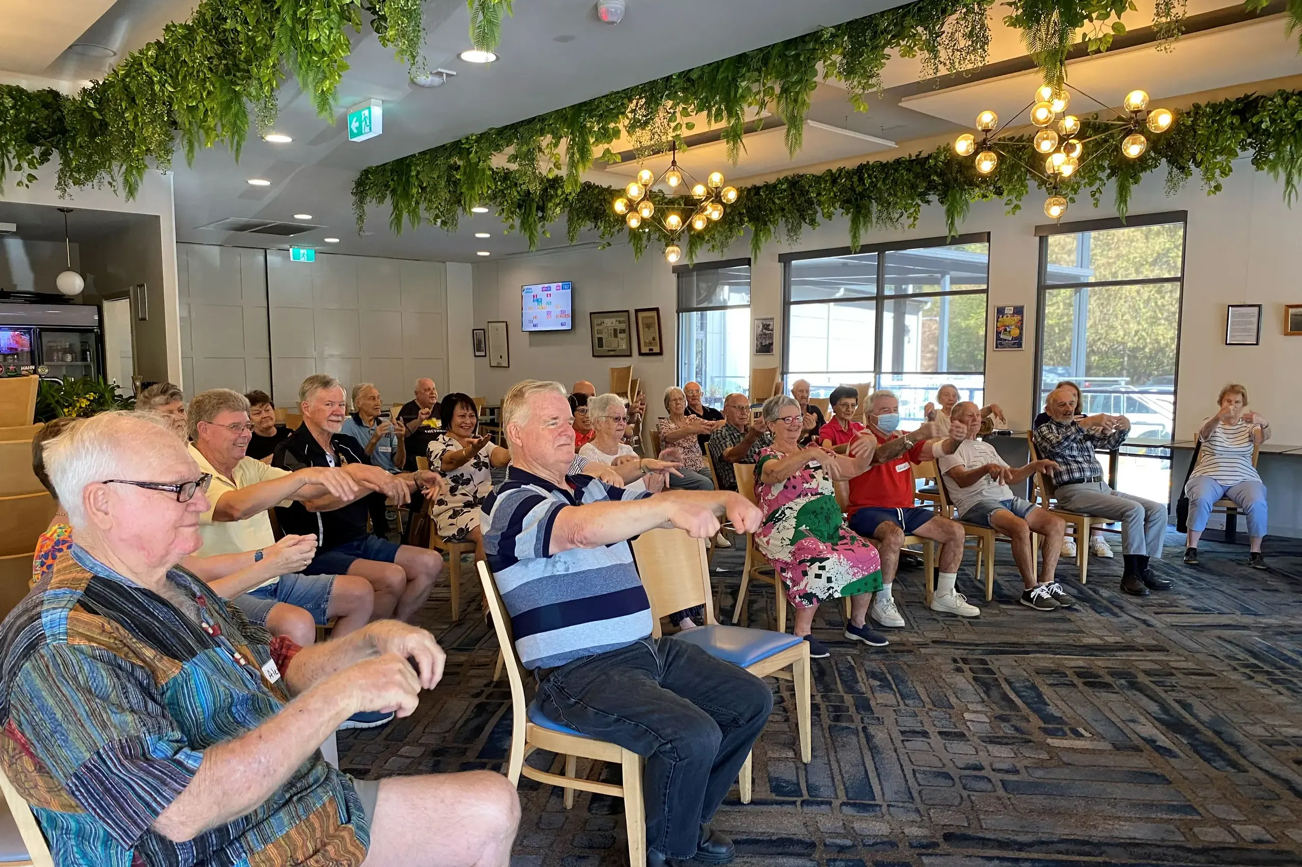 <p>GROUP FITNESS: Local veterans and their husbands, wives and family members recently practised gentle exercise under the guidance of M&M X-Treme Studio owner Mel Paul. </p>\\n