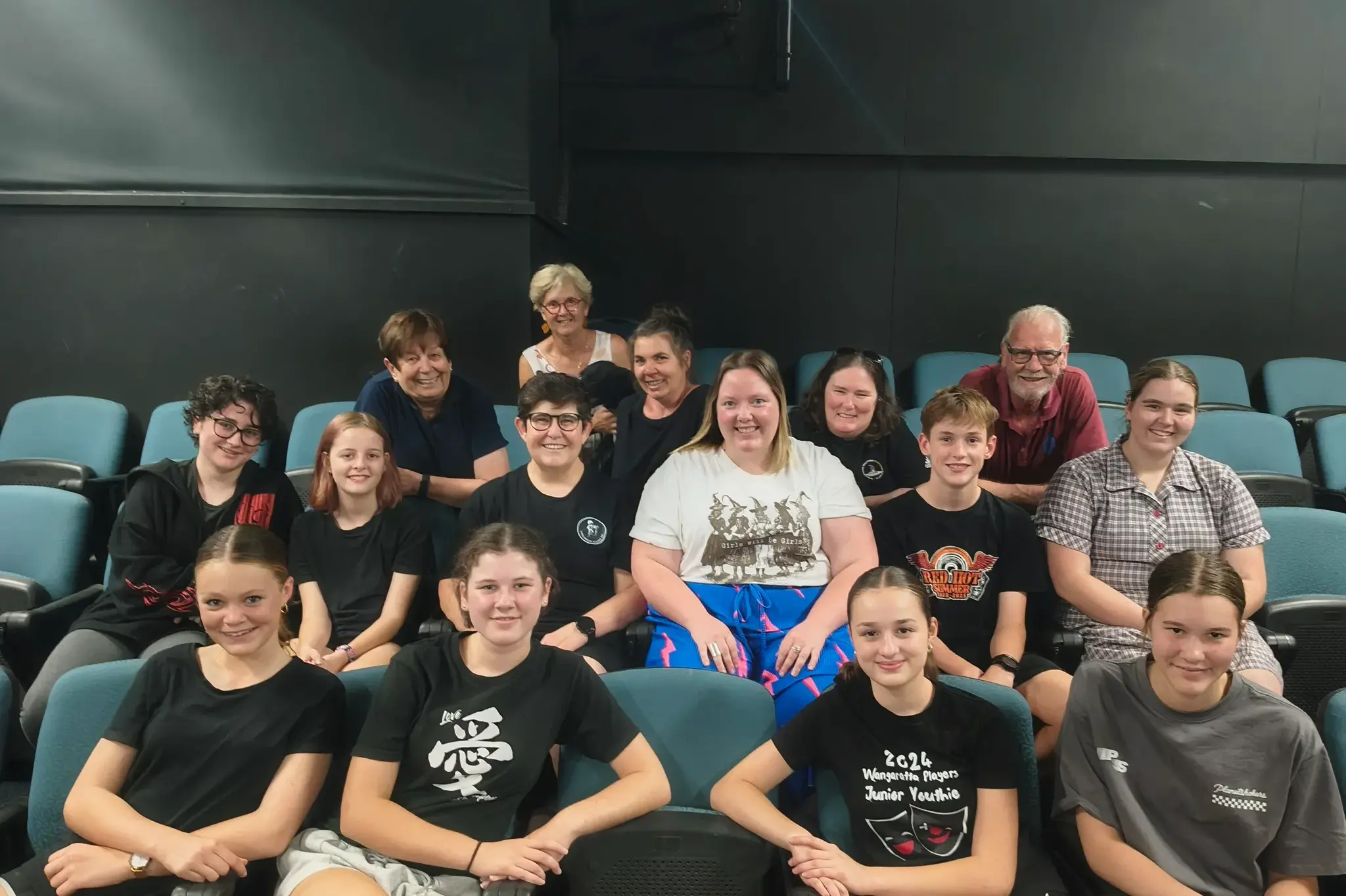 <p>A TRUE TEAM EFFORT: WROL (Without Rule of Law) directors Bec Carta and Abbie Hough (middle row, third and fourth from left), surrounded by cast and crew looking forward to opening night on Friday, 13 March at Stage Door Theatre, 4D Evans St, Wangaratta. PHOTO: Shane Douthie</p>\\n