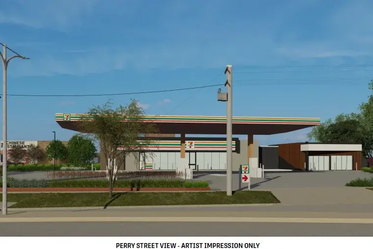 <p>ANOTHER OPTION: An artist\\'s impression from Perry Street as to how the new 7 Eleven service station in Wangaratta will look.</p>\\n
