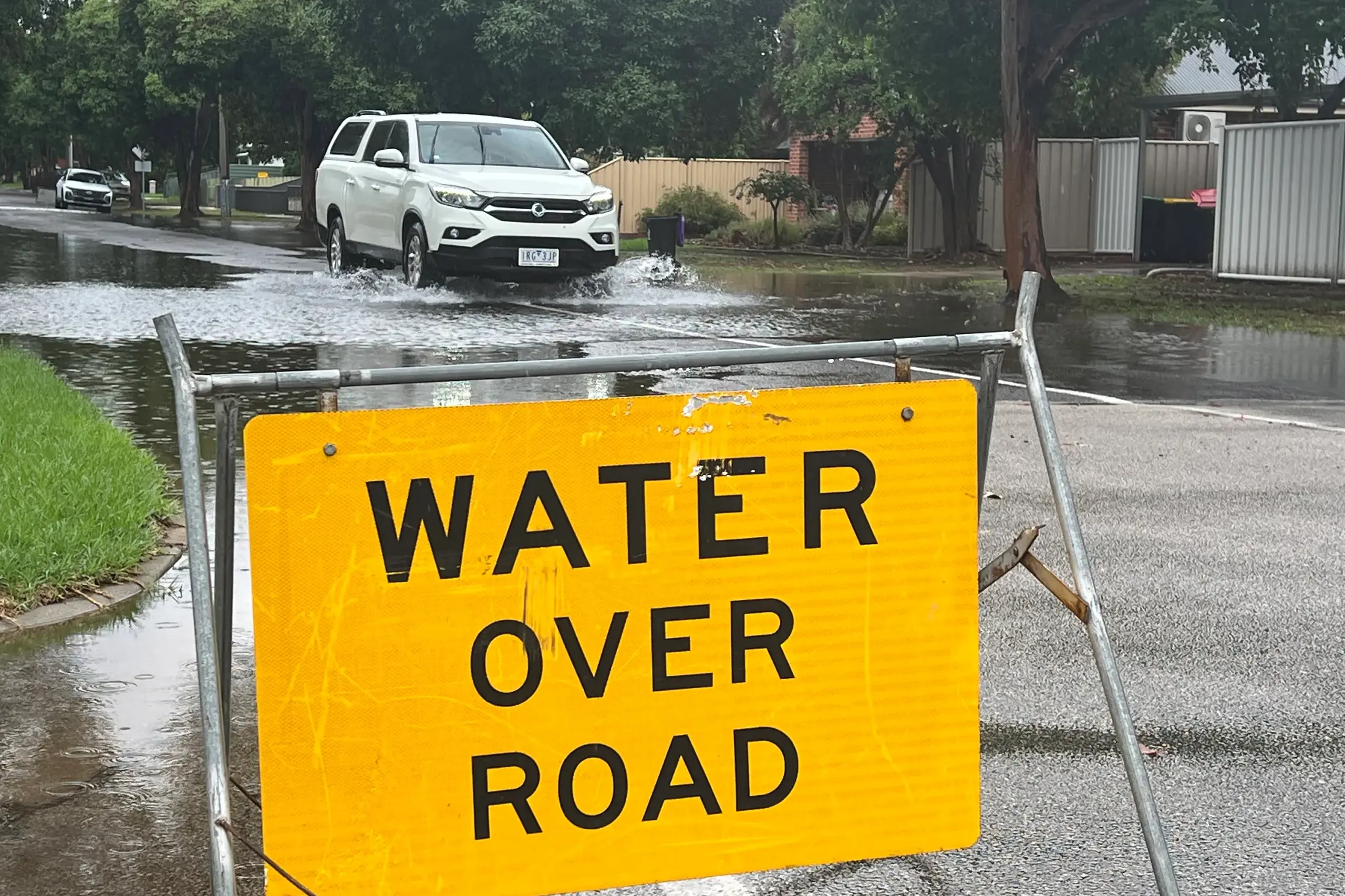<p>WET WEATHER REPRIEVE: The heavy downpour was evident on Steane Street on Monday afternoon, with water pooling across the road. PHOTO: Jeff Zeuschner </p>\\n
