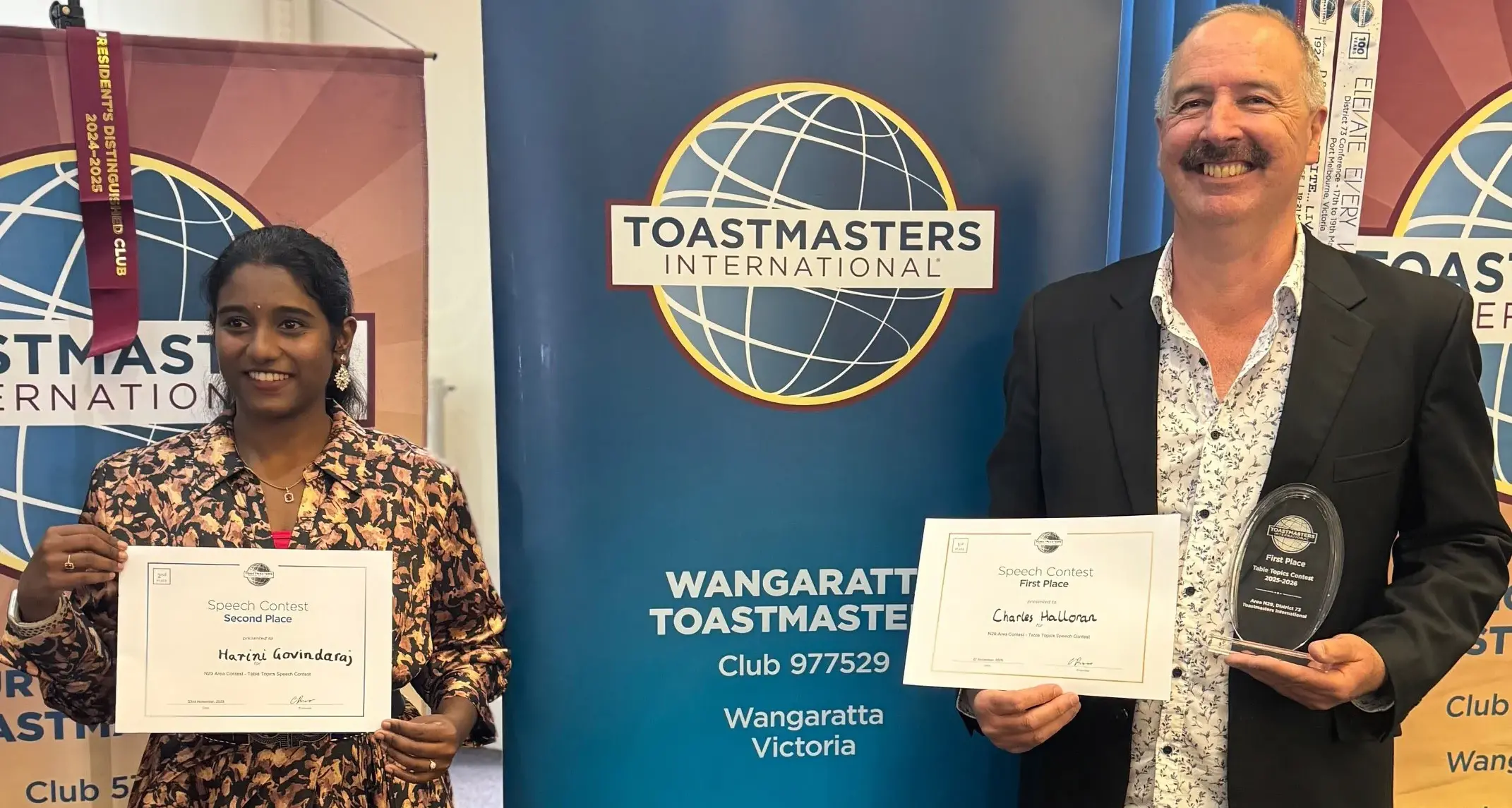 Wangaratta Toastmasters members shine at division contest