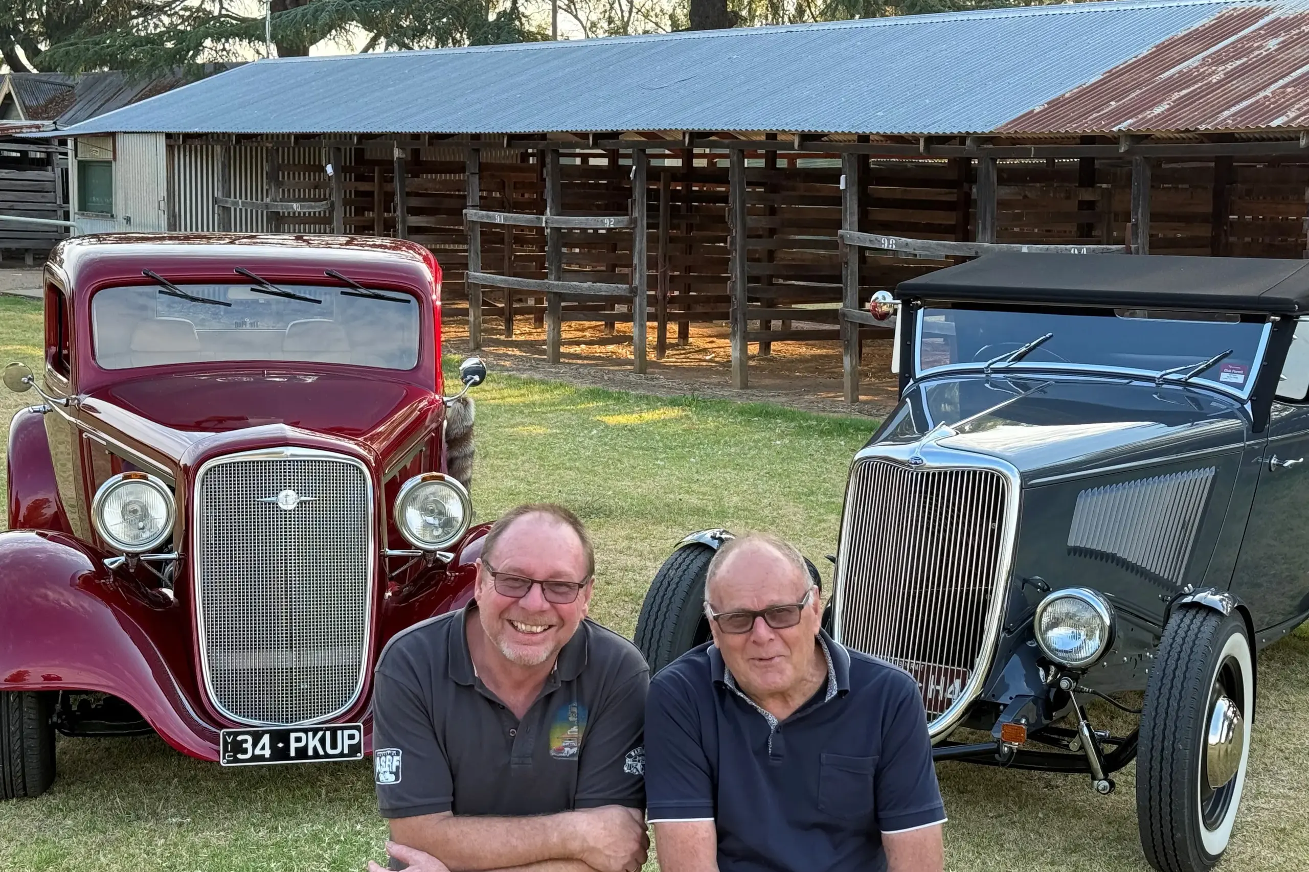 <p>STILL RUNNIN\\': Brendan Smith (left) and his \\u201CPumped Pickup\\u201C, a 1934 Chev finished in striking custom candy red, alongside Ian Cooke and his \\u201CBuilt to Perfection\\u201D 1934 Ford Hi- Boy roadster in gleaming gull grey paintwork. Both are feature vehicles of this year\\'s Wangaratta biennial rod run and Show - n - Shine event. PHOTO: Darren Proctor. WRCC member</p>\\n
