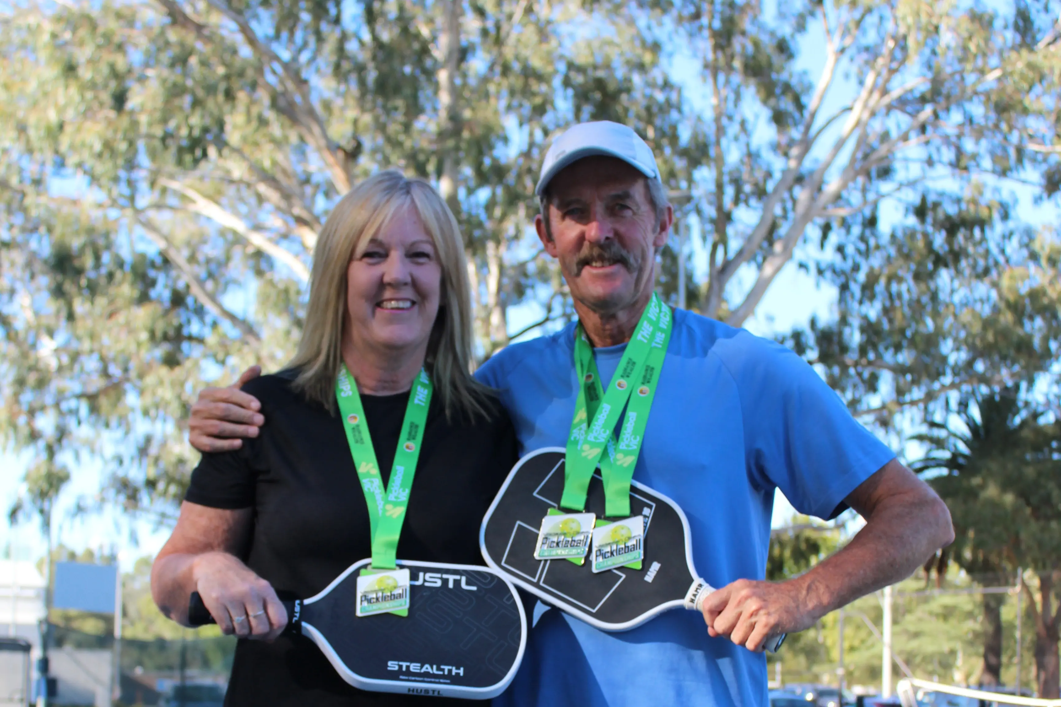 <p>FLASH THE BLING: Trish Phyland and Noel Boyd medalled at the 2026 Radiance Wealth Victorian Pickleball Championships over the weekend</p>\\n