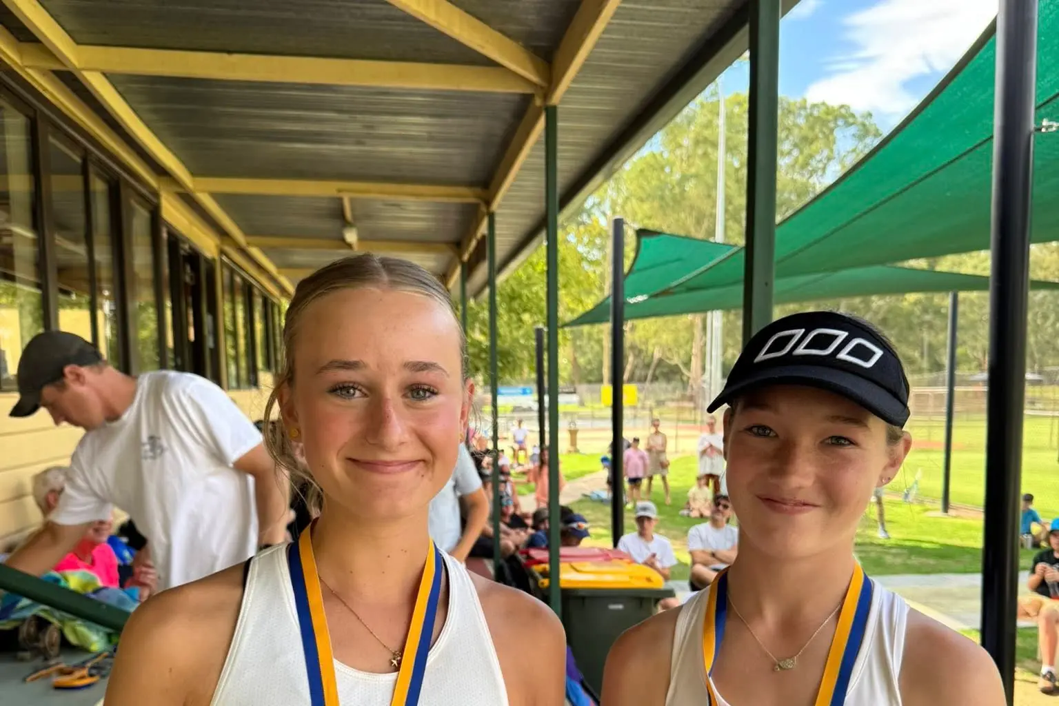 <p>U14 girls singles winner Rosie Edwards and runner up Charlotte McMahon.</p>\\n