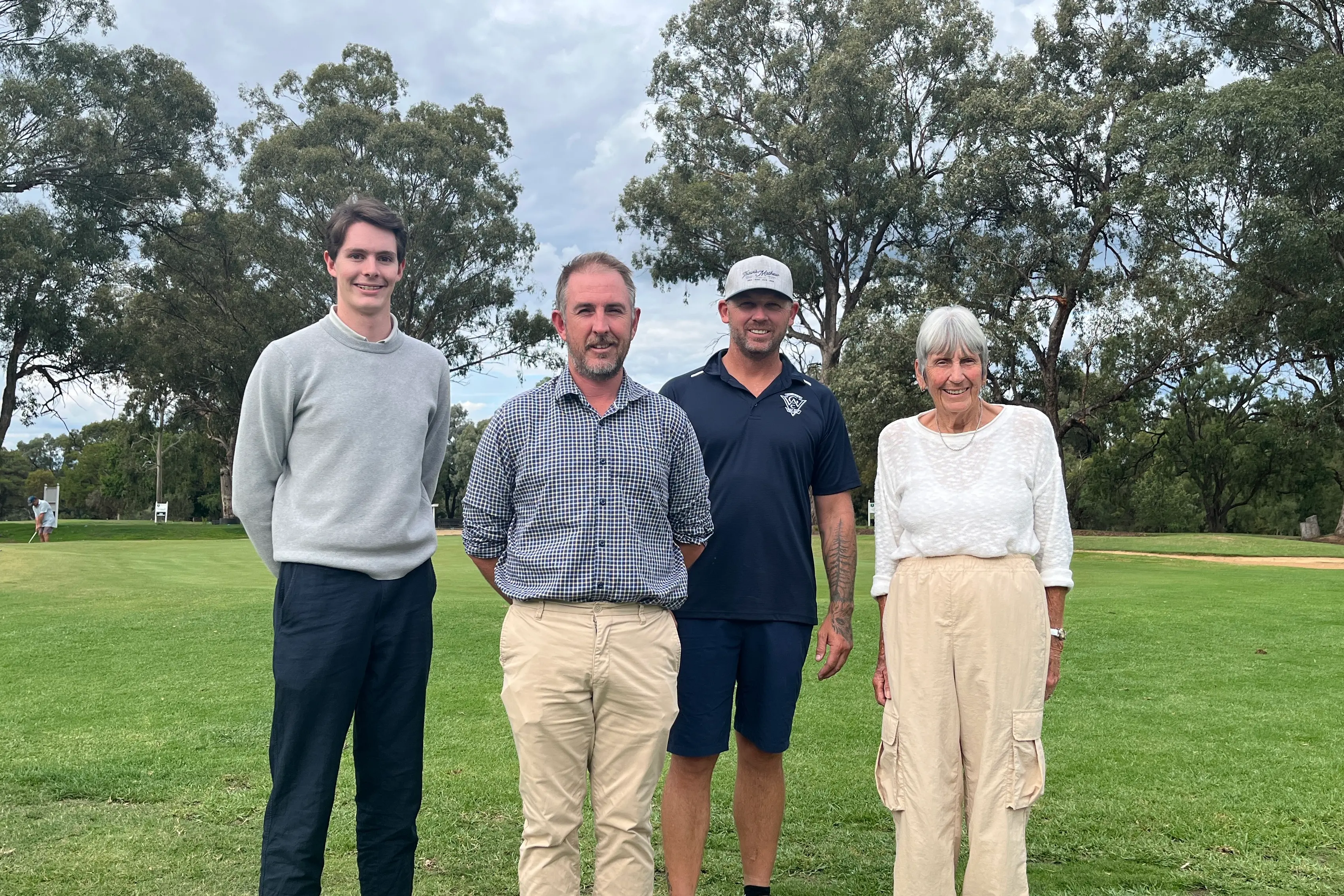 <p>MARKING A MILESTONE: Wangaratta Golf Club committee members Drew Winter (treasurer), Matt Fischer (president), Scott Thomson (vice-president) and Sue McCall (director of golf) are looking forward to celebrating the club\\'s 120th anniversary with the community.  PHOTO: Grace Fredsberg</p>\\n
