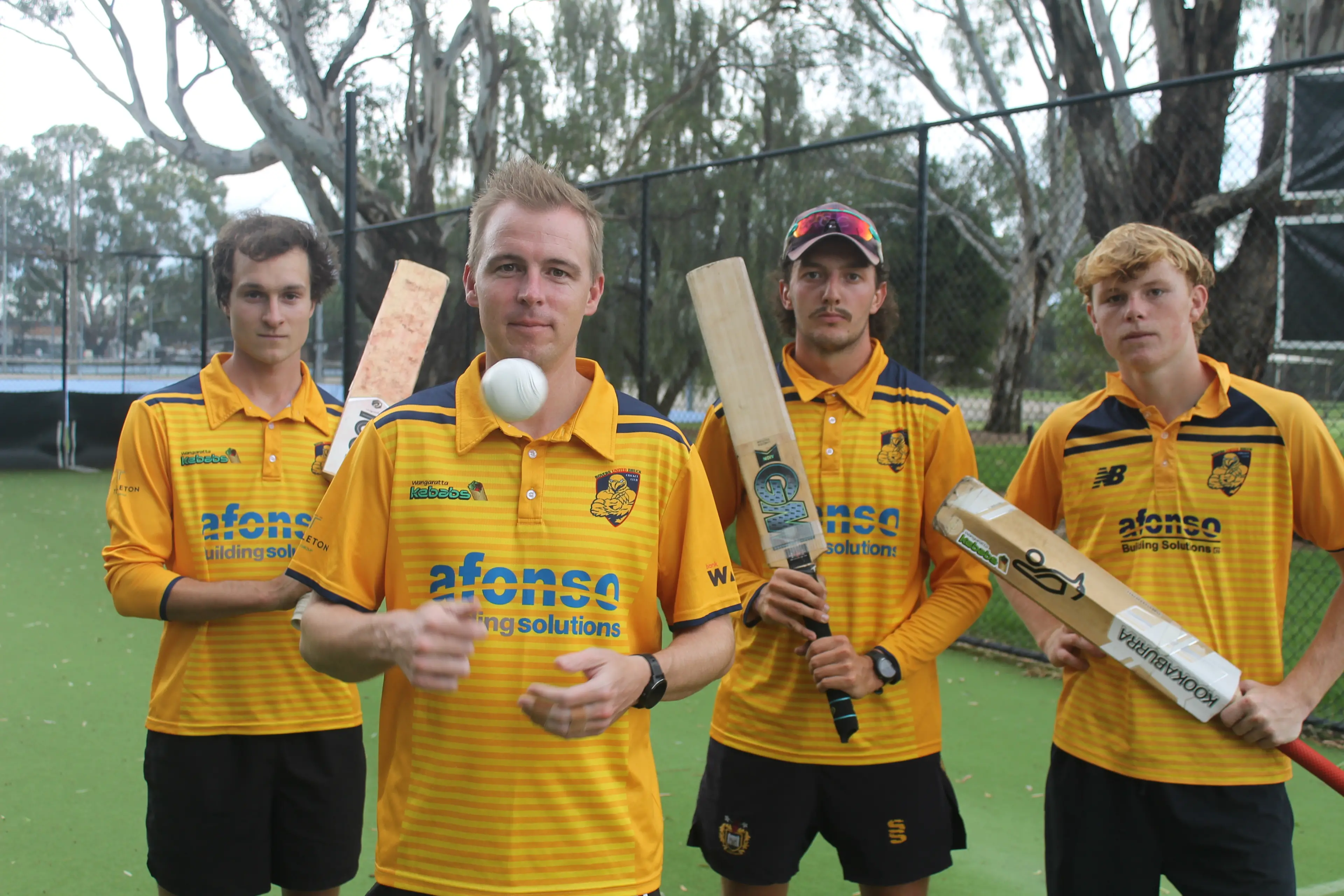 <p>WILLOW WARRIORS: Rovers United Bruck A graders (from left) Matt Whitten, Jeremy Wilson, Ryan Collier and Reid McNamara are fired up for their grand final this Saturday. PHOTO: Nathan de Vries</p>\\n