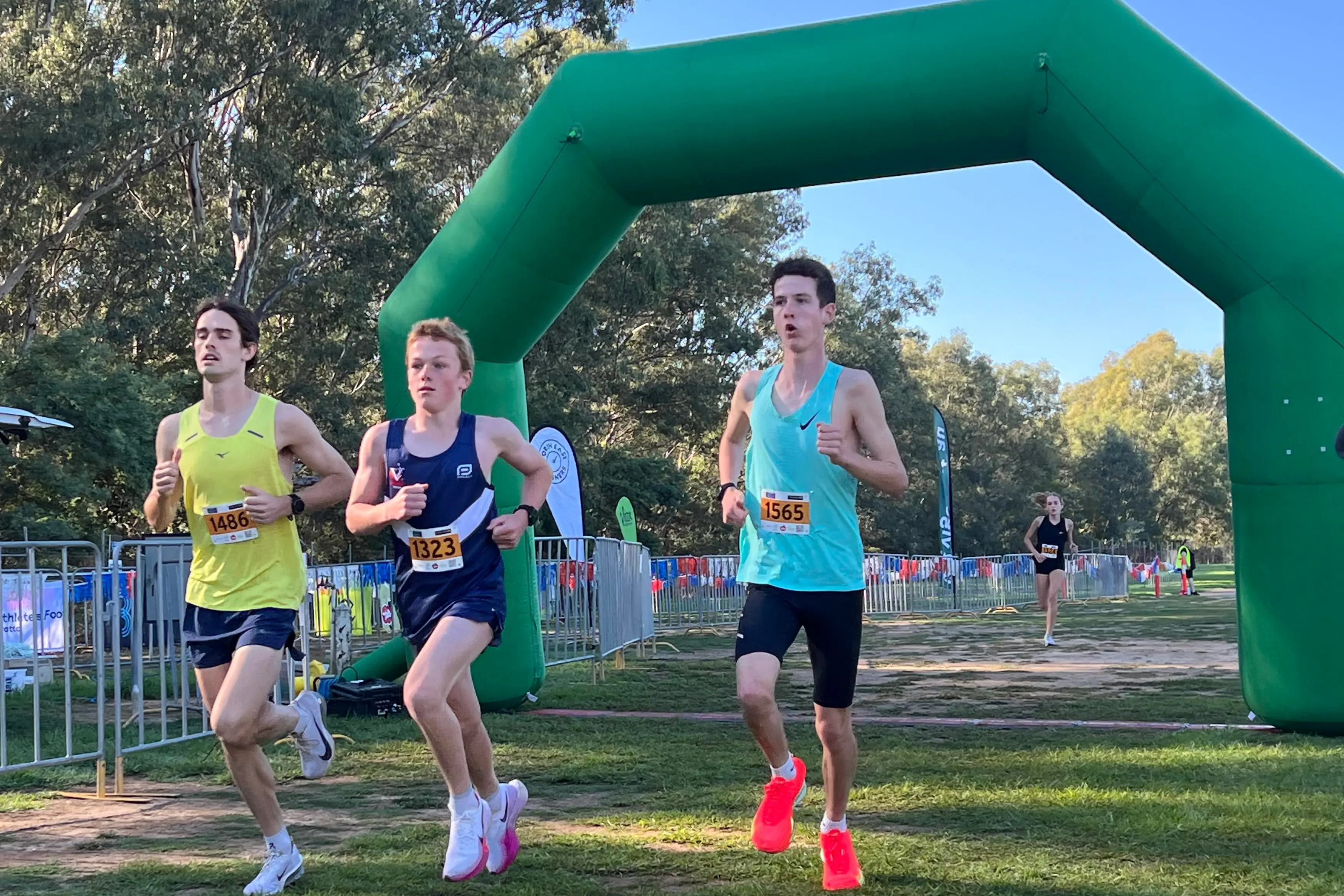 <p>LEADING THE FILED: First three runners home in the 10km event were (from left) Matt Miller 1st, Max Adison 3rd, and Jesse Featonby. PHOTOS: Marc Bongers</p>\\n
