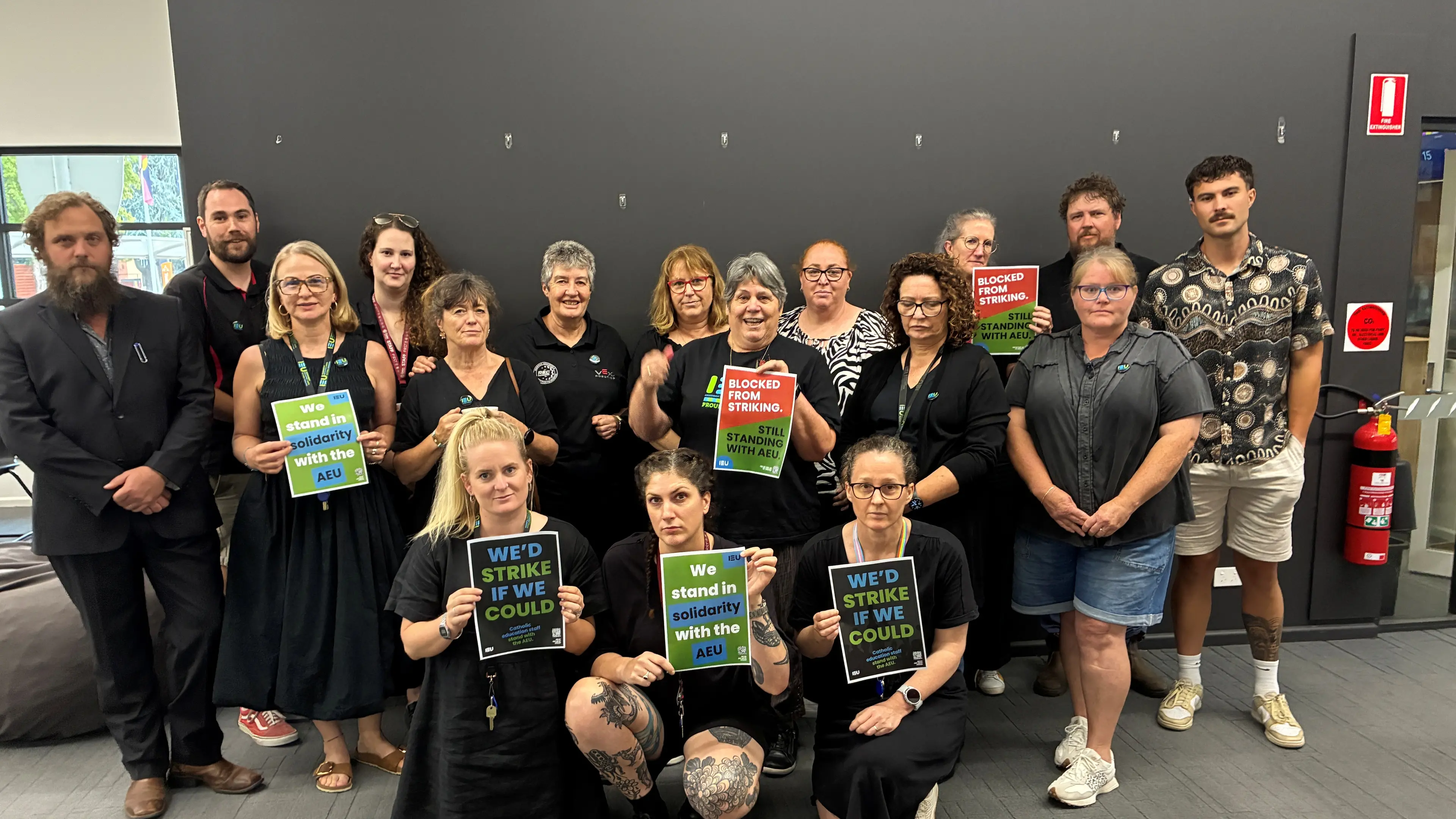 Denied the right to strike, Galen staff wear black in solidarity