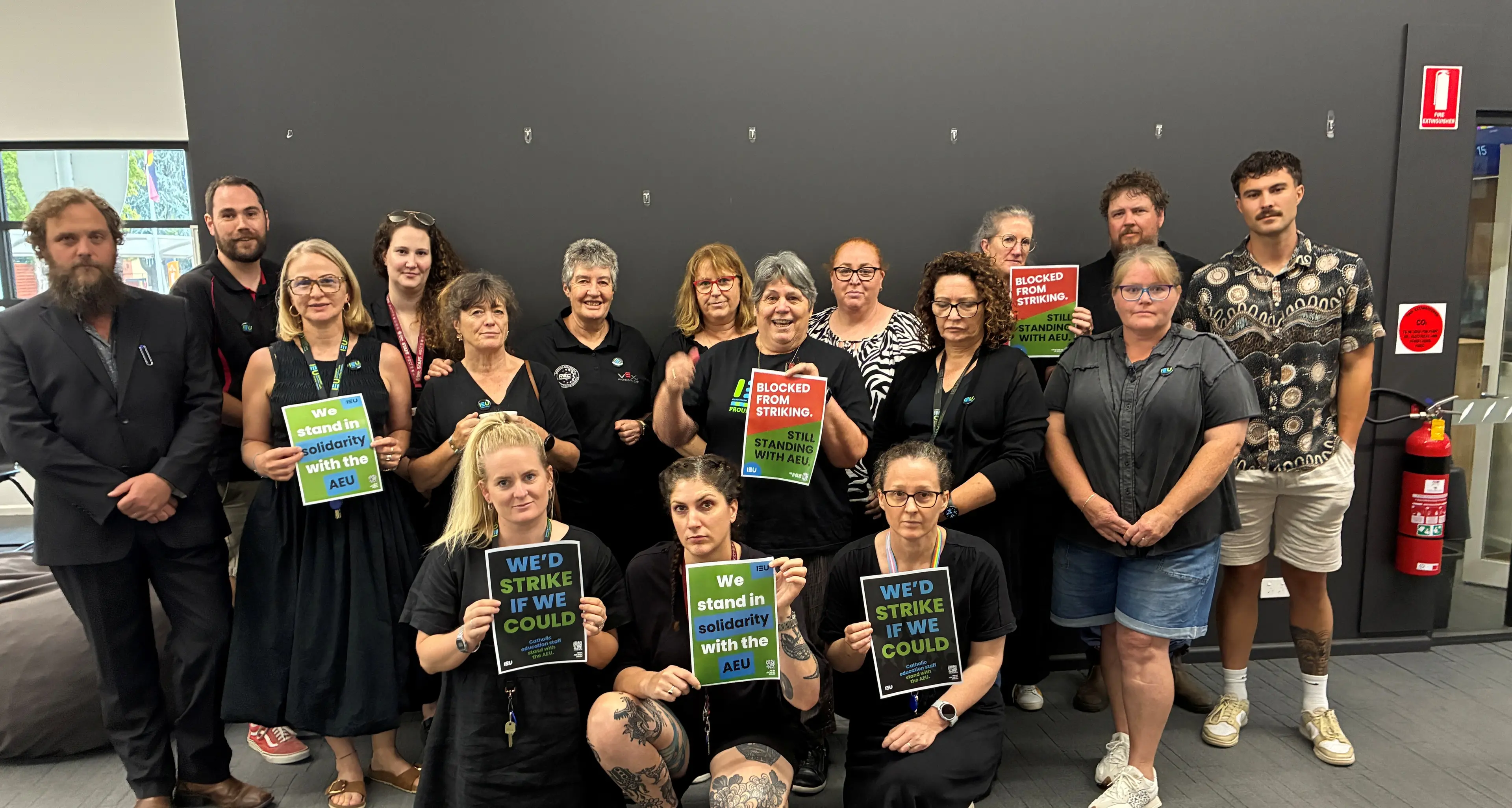 Denied the right to strike, Galen staff wear black in solidarity