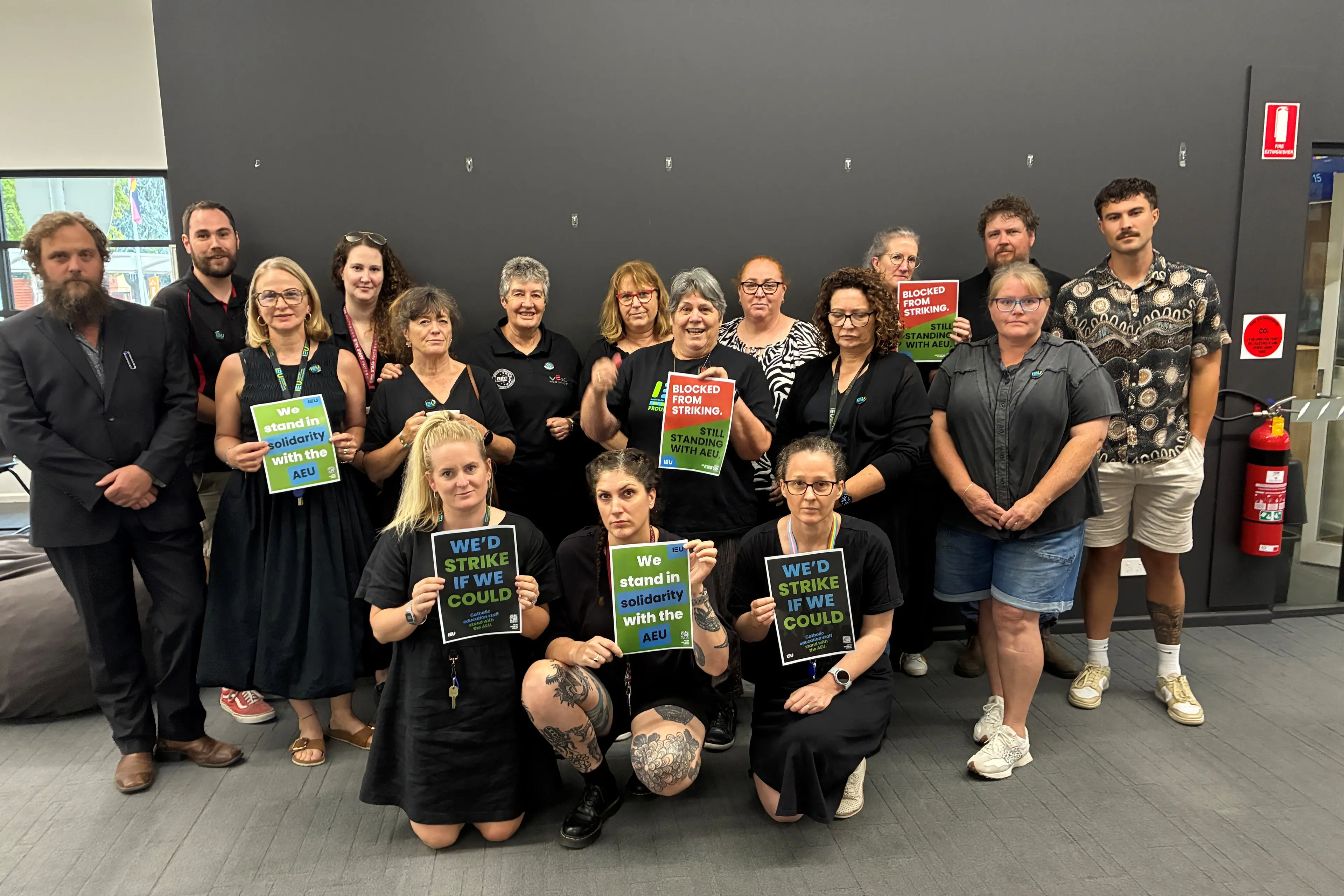 <p>SOLIDARITY: IEU members at Galen Catholic College wore black to stand in solidarity with their public-school counterparts as they stopped work on Tuesday.</p>\\n